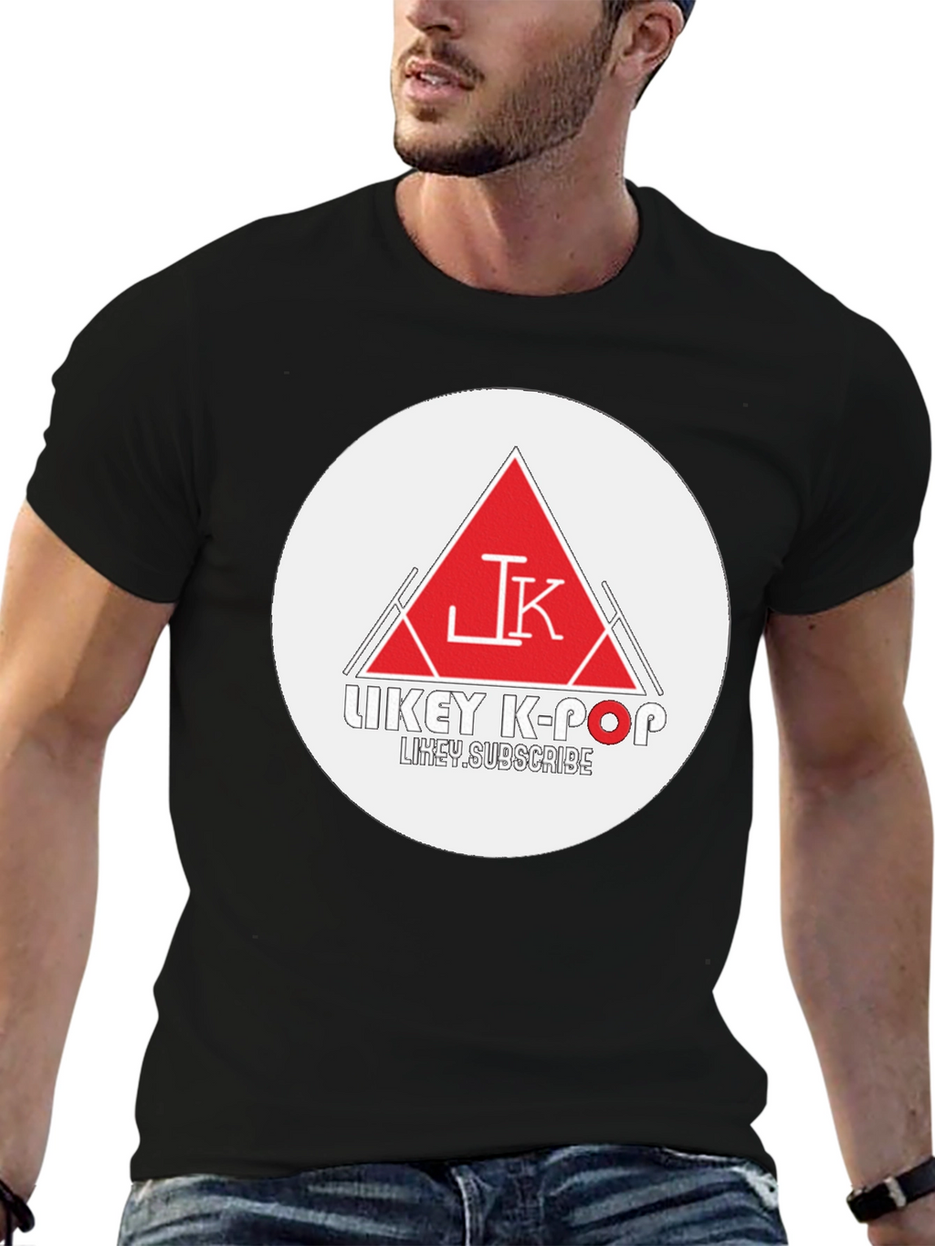 Trendy Black Graphic Tee - Likey K-Pop Design