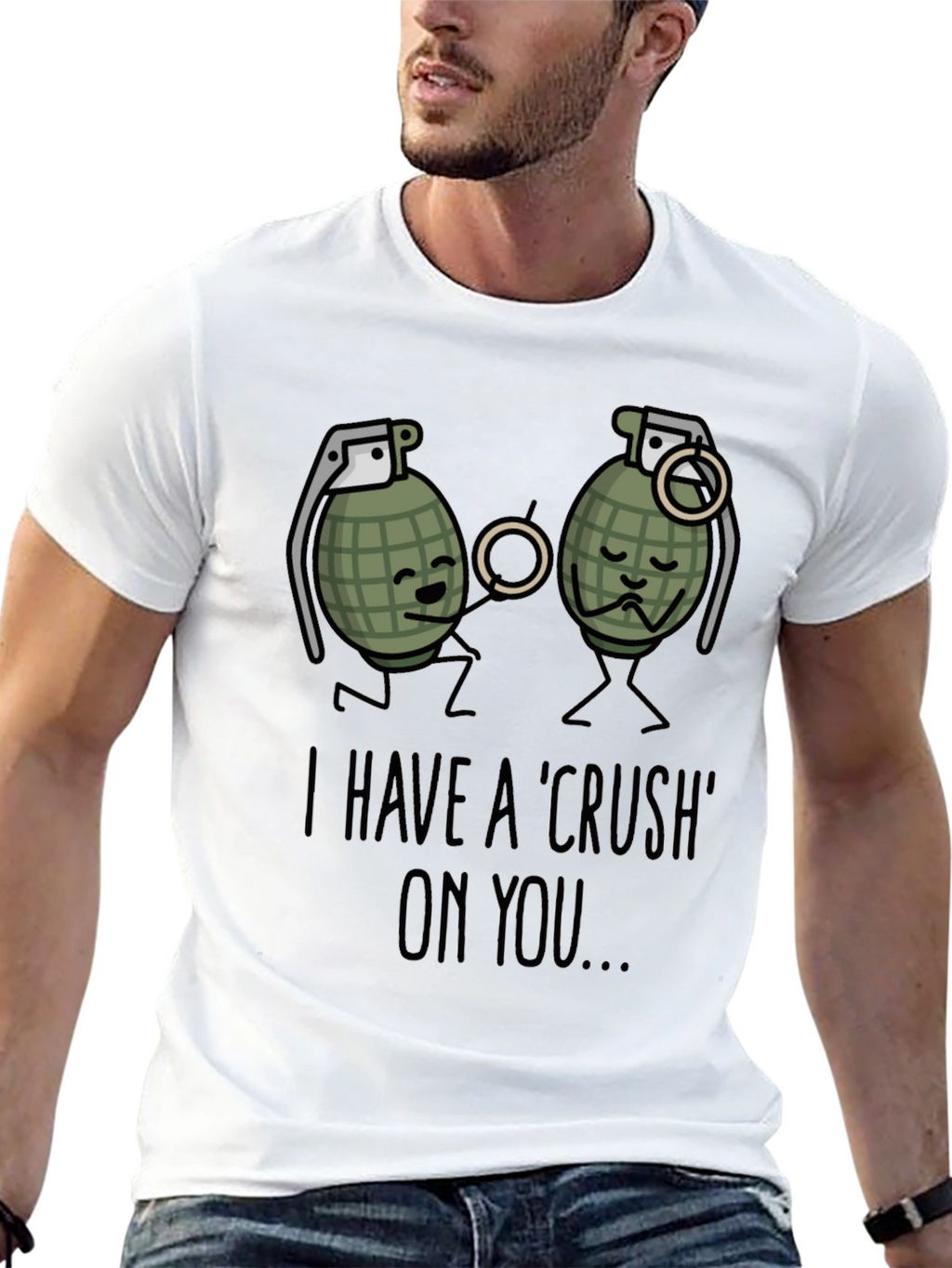 I Have A Crush On You T-Shirt Funny Grenade
