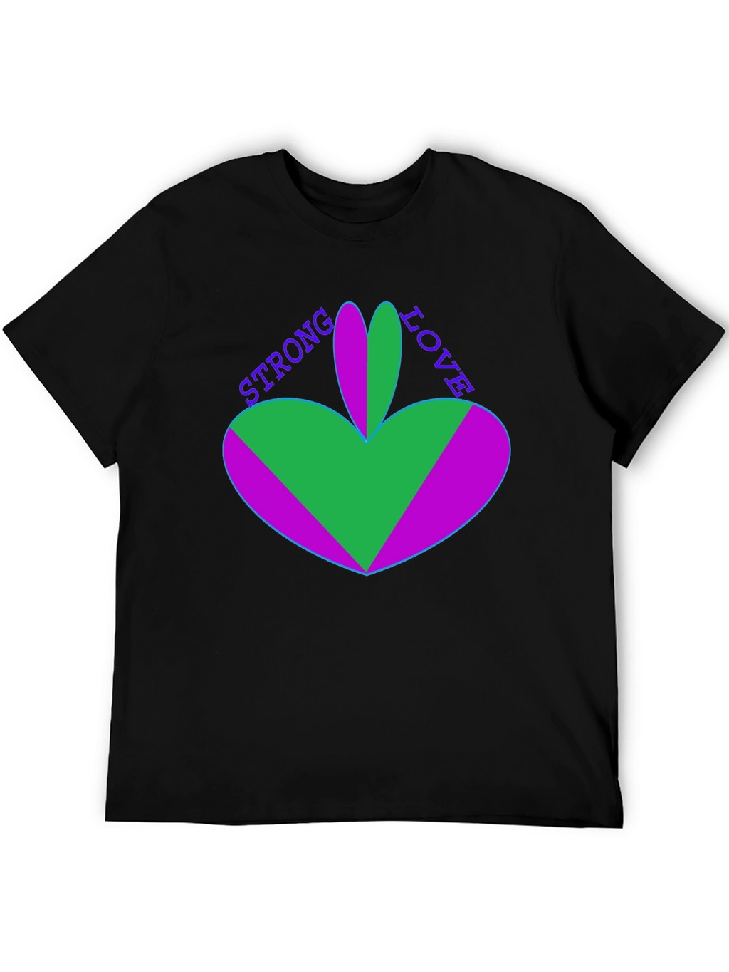 Strong Love Graphic Tee - Unique Heart Design