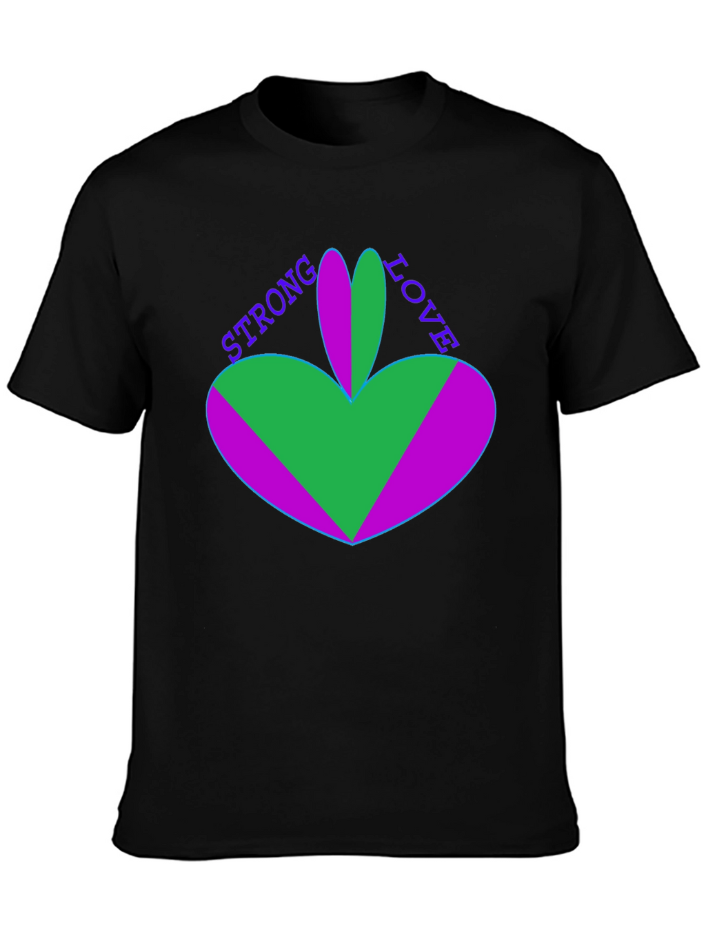 Strong Love Graphic Tee - Unique Heart Design