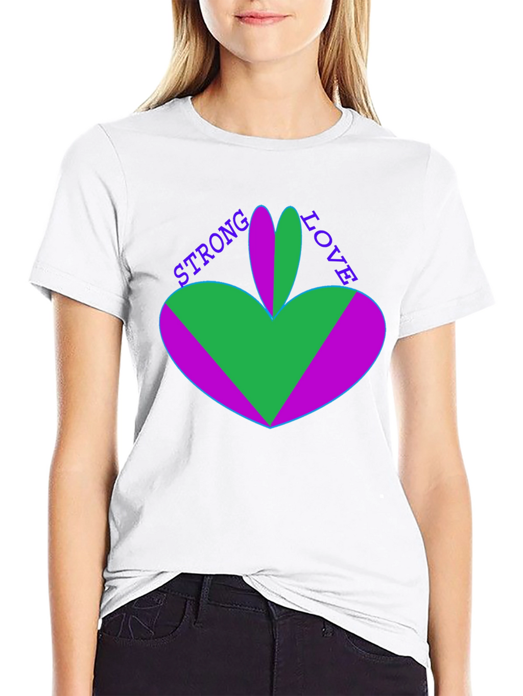 Strong Love Graphic Tee - Unique Heart Design