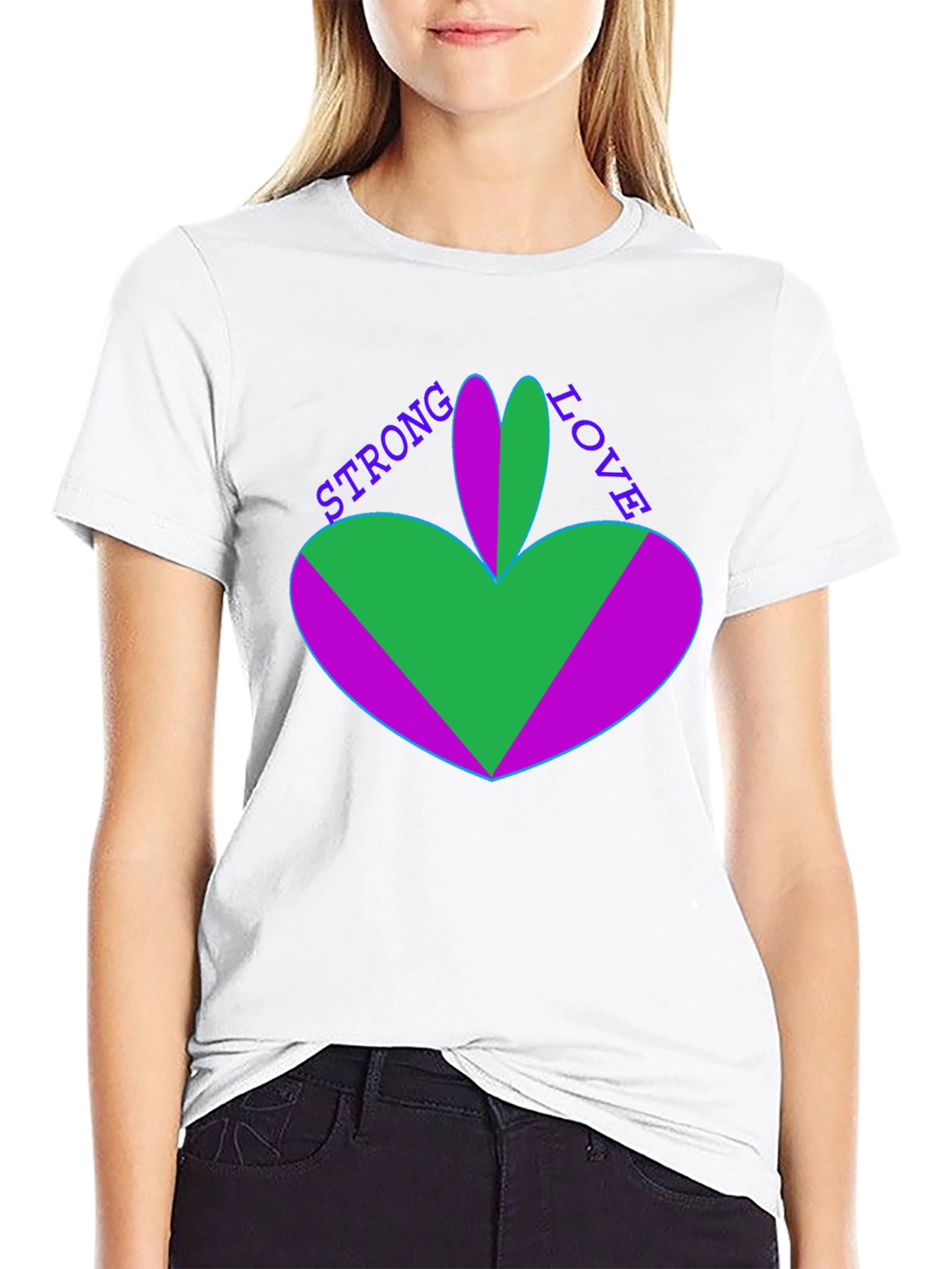 Strong Love Graphic Tee - Unique Heart Design