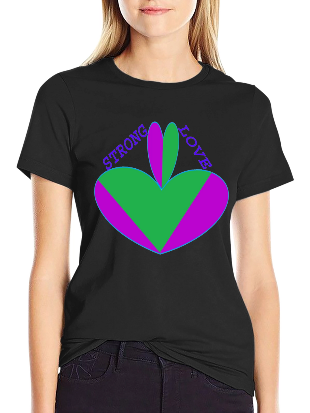 Strong Love Graphic Tee - Unique Heart Design
