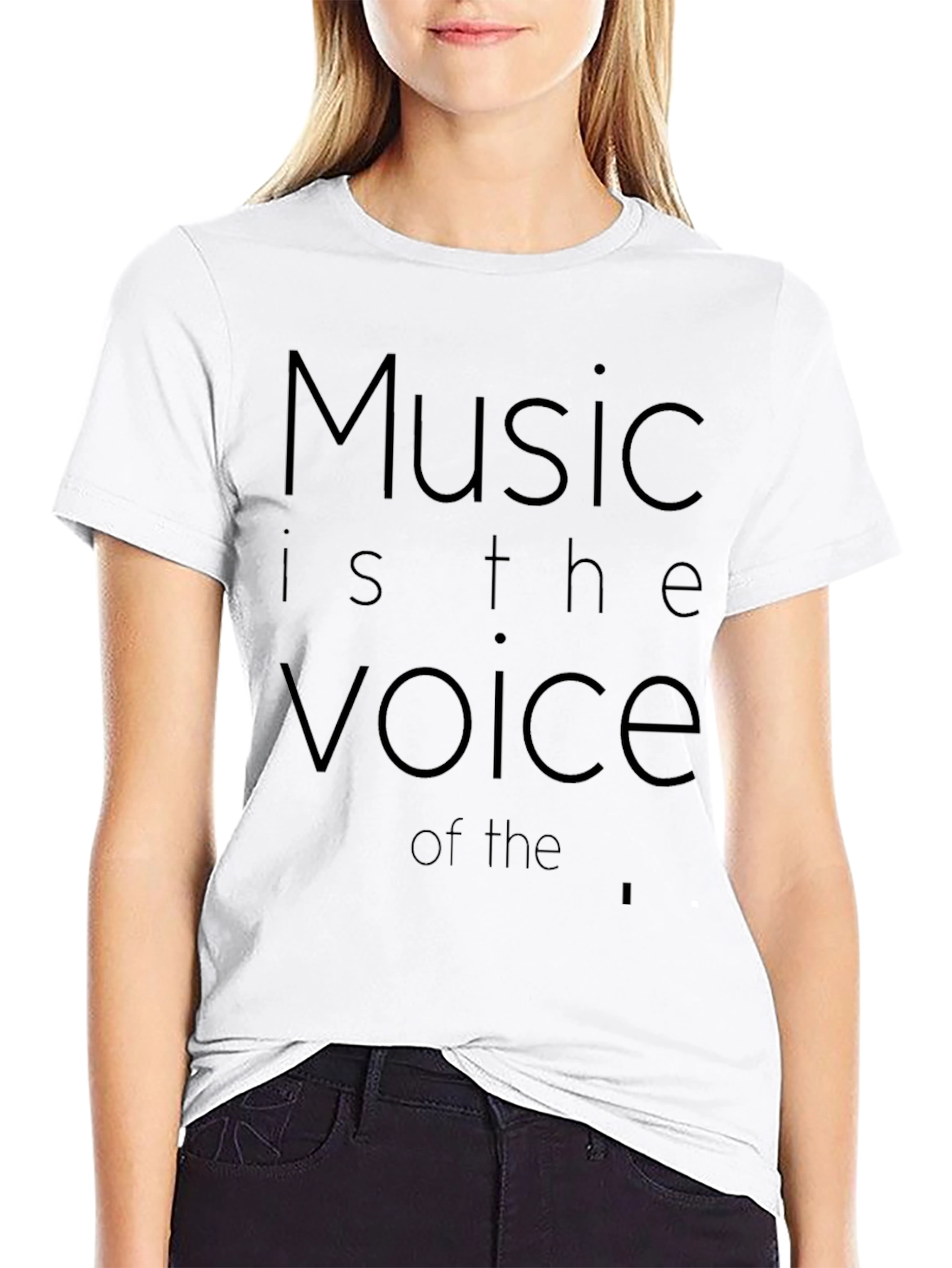 Music is the Voice T-Shirt - Black Graphic Tee