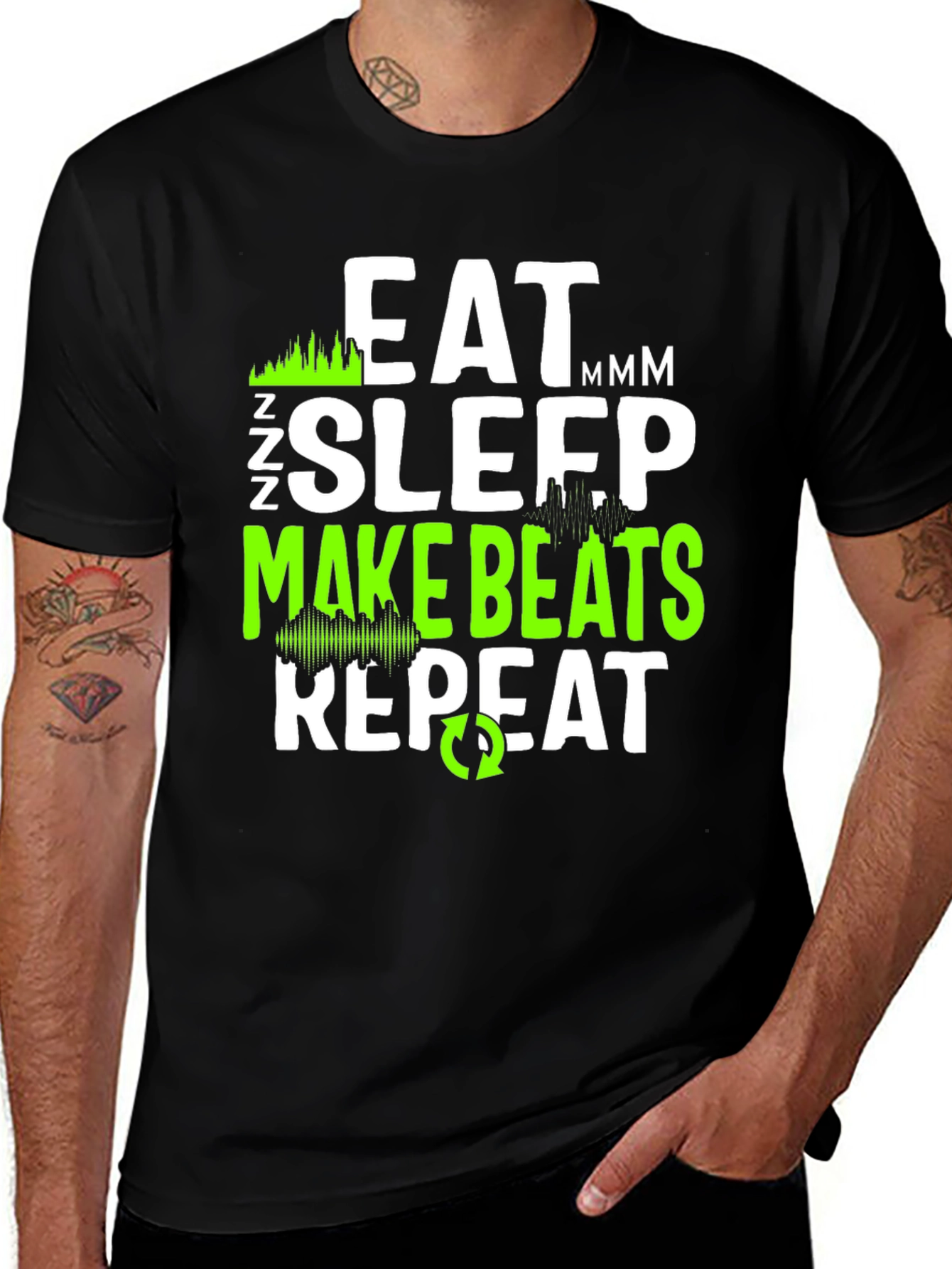 Eat Sleep Make Beats Repeat Graphic Tee