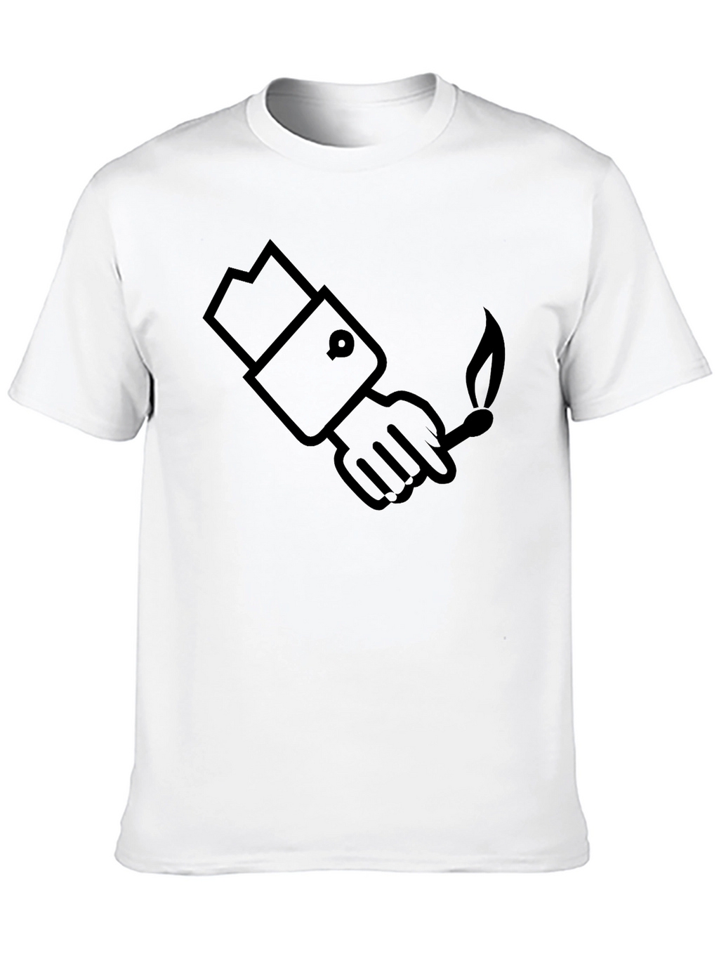Graphic Tee: Hand Holding a Lit Match