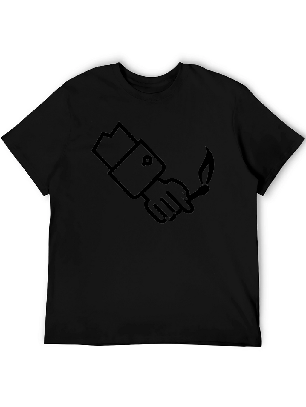 Graphic Tee: Hand Holding a Lit Match