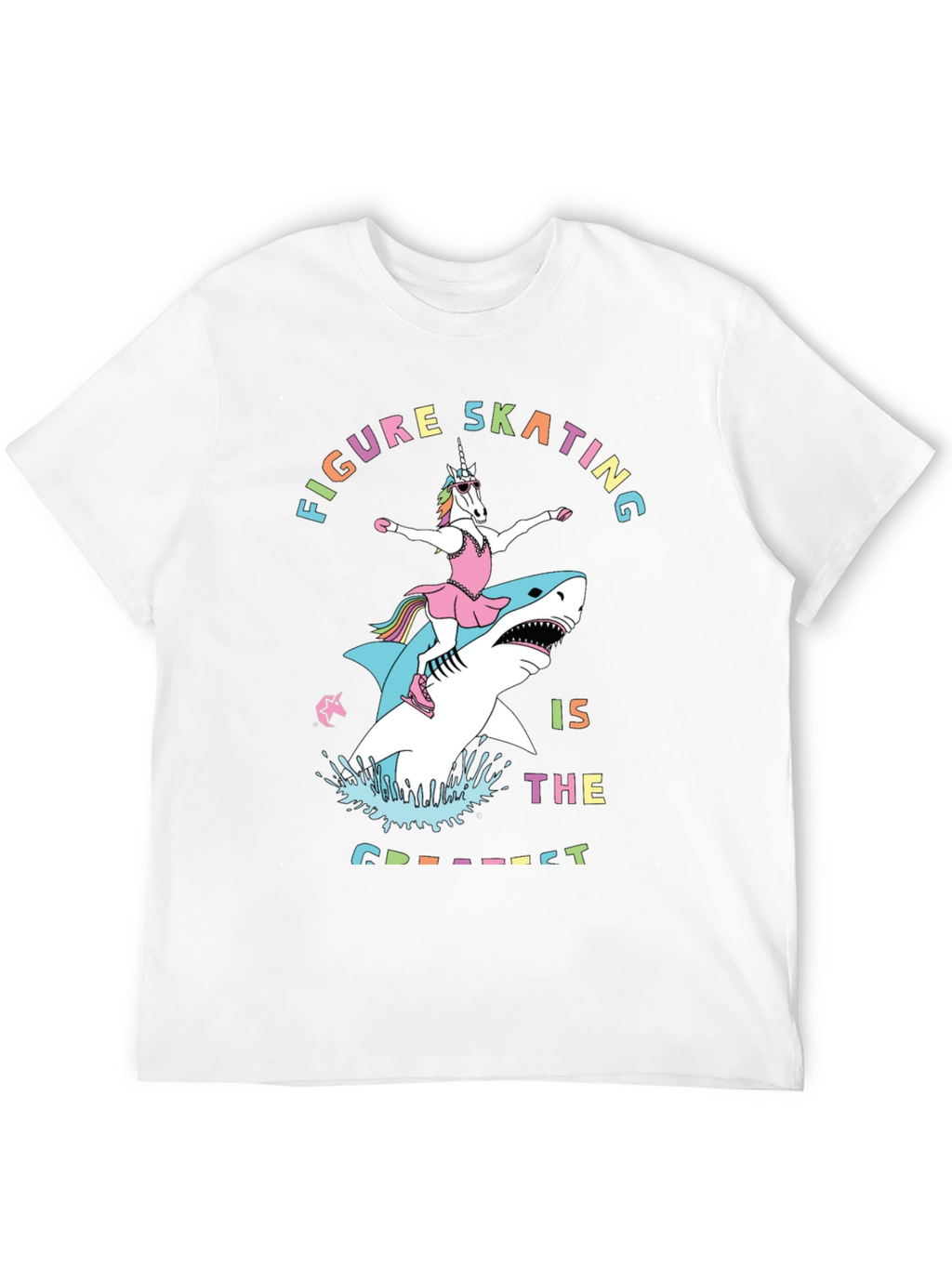 Unicorn Shark Figure Skating Graphic Tee
