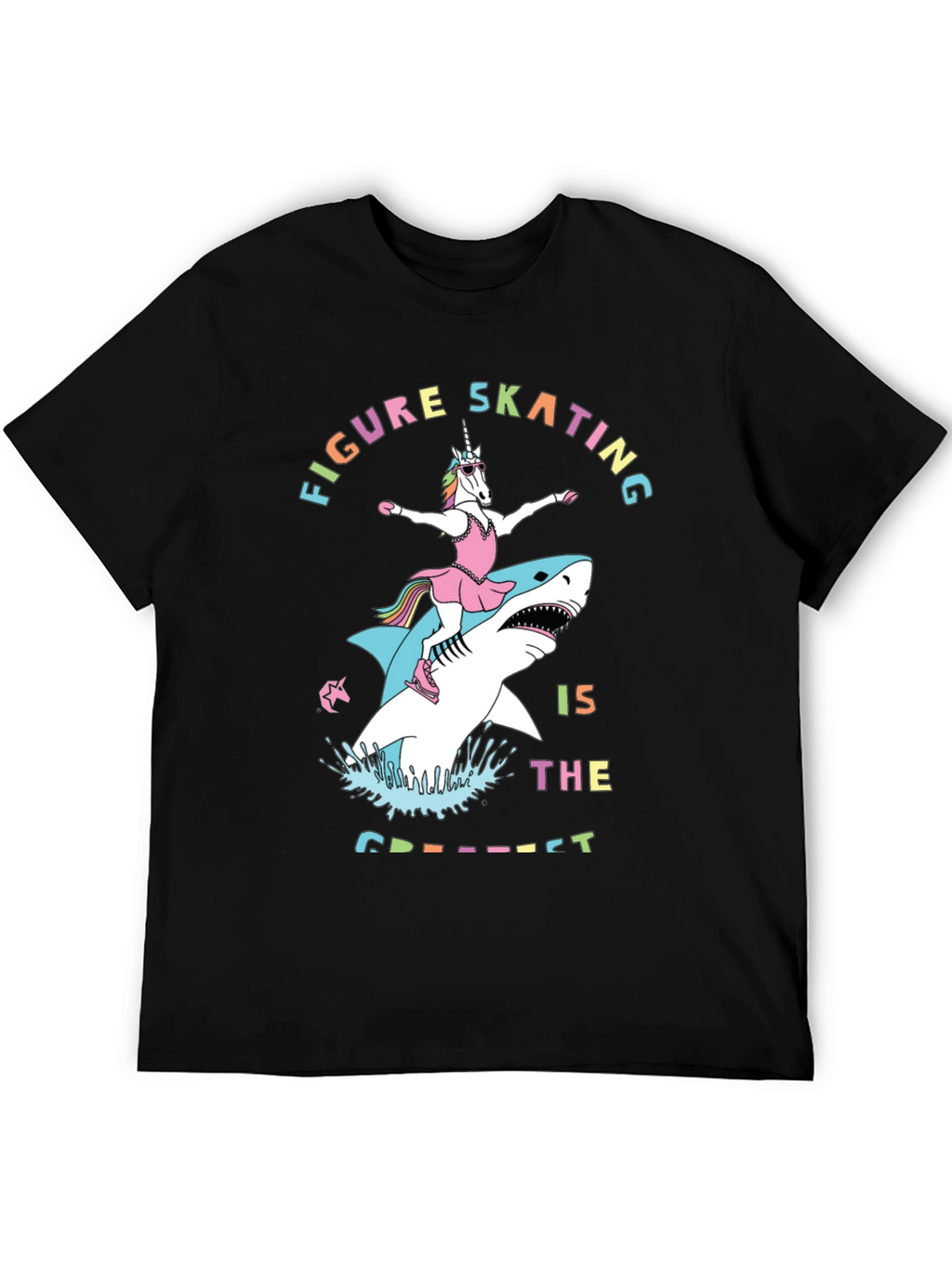 Unicorn Shark Figure Skating Graphic Tee