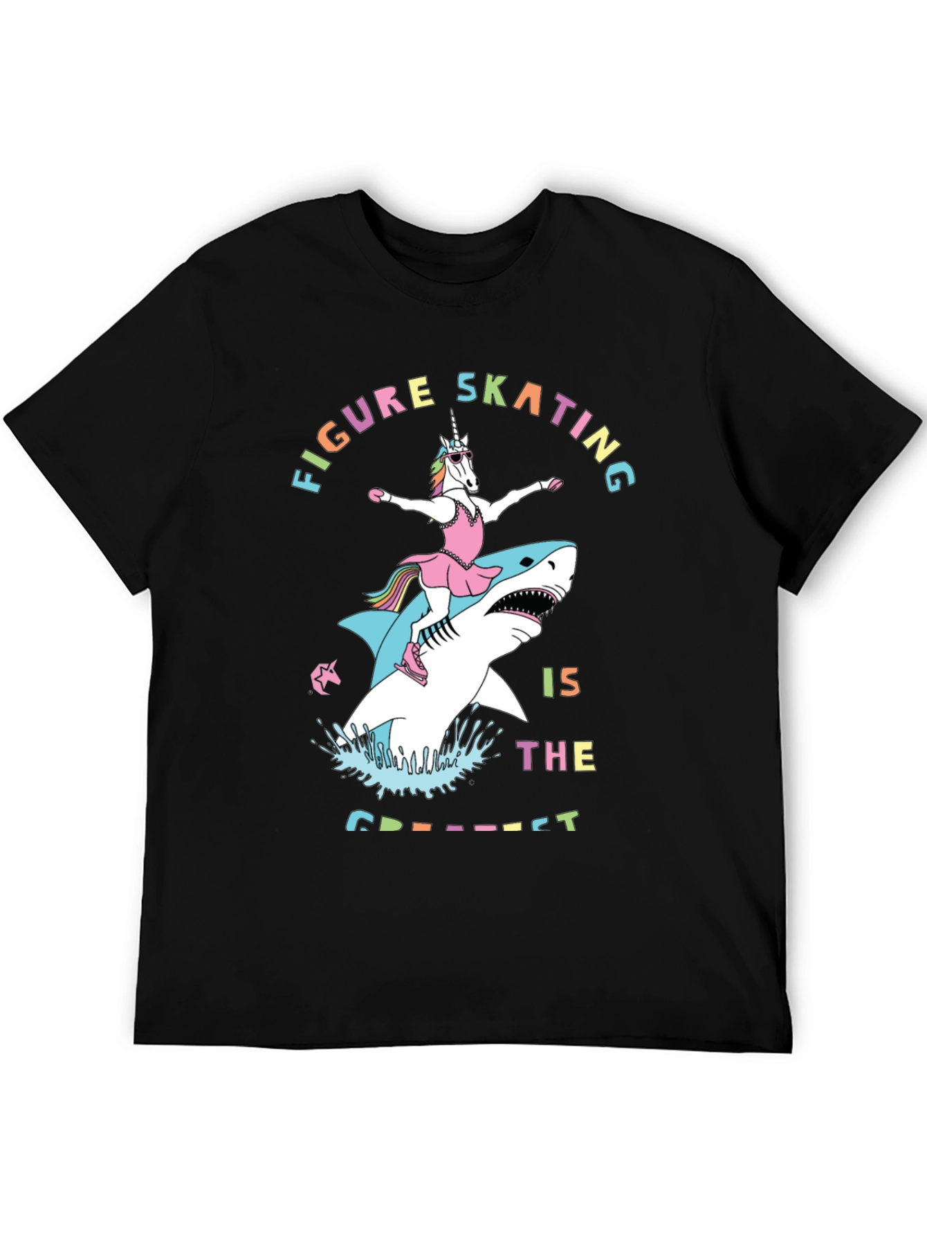 Unicorn Shark Figure Skating Graphic Tee