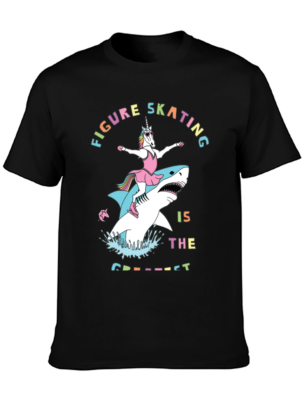 Unicorn Shark Figure Skating Graphic Tee