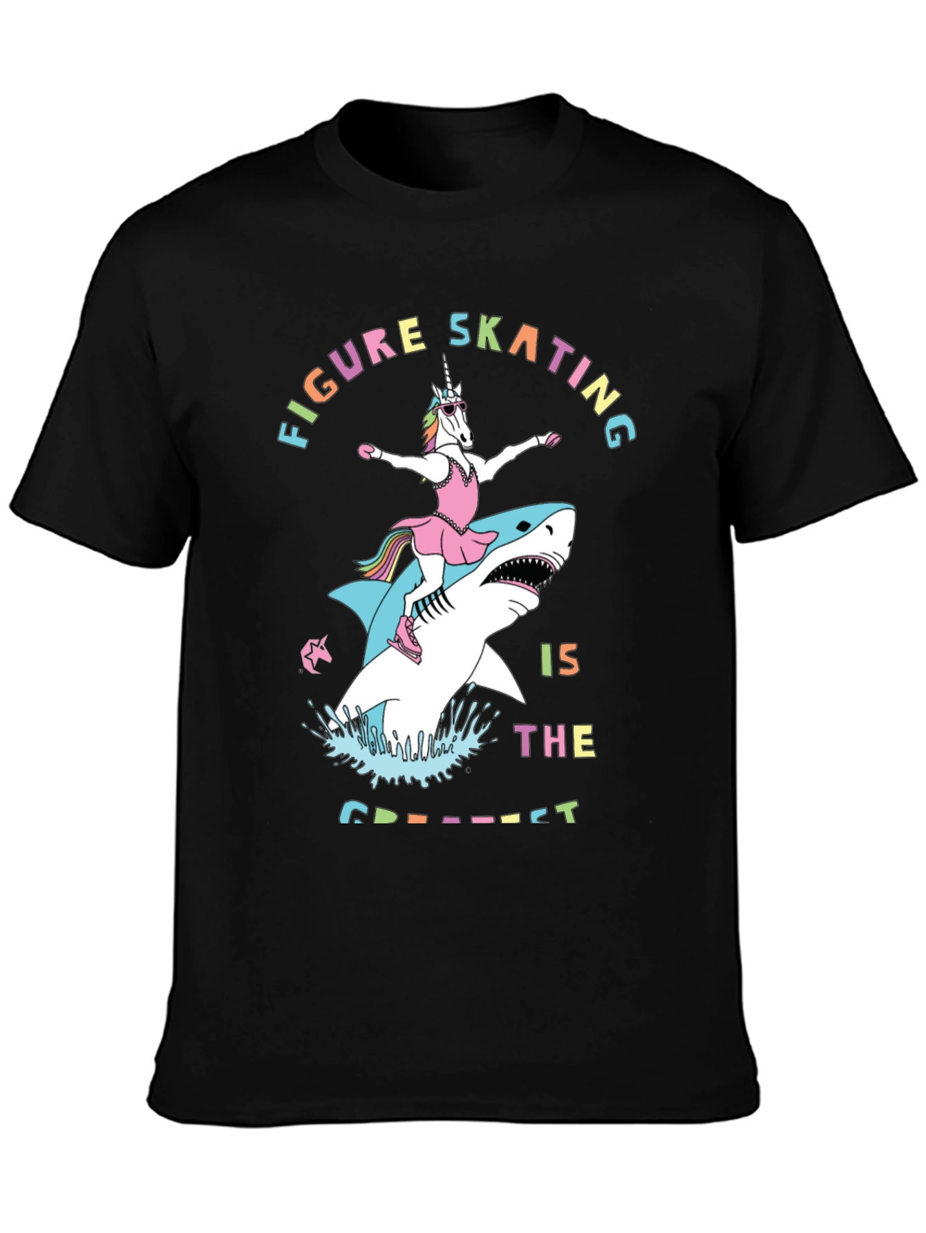 Unicorn Shark Figure Skating Graphic Tee