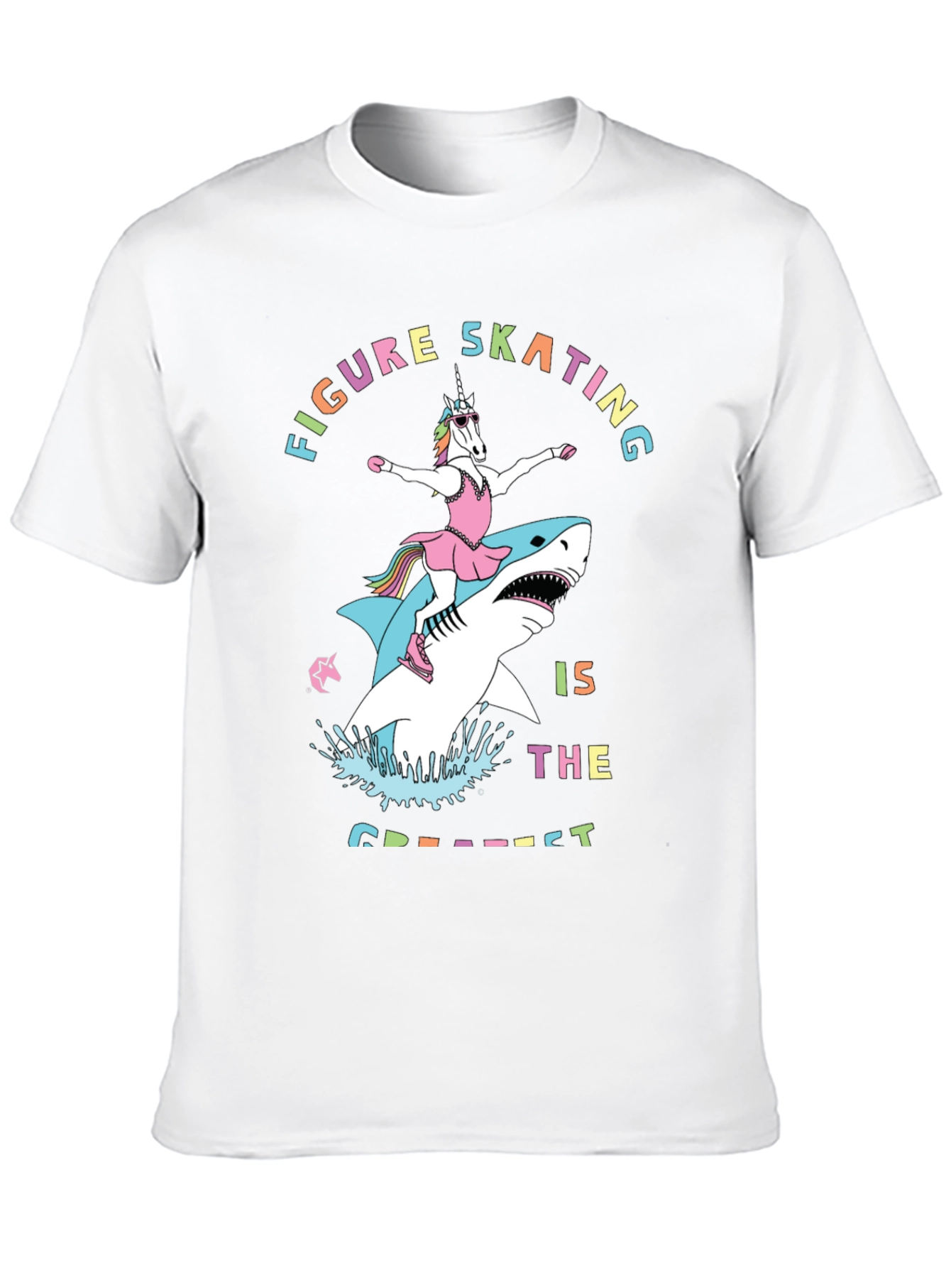 Unicorn Shark Figure Skating Graphic Tee