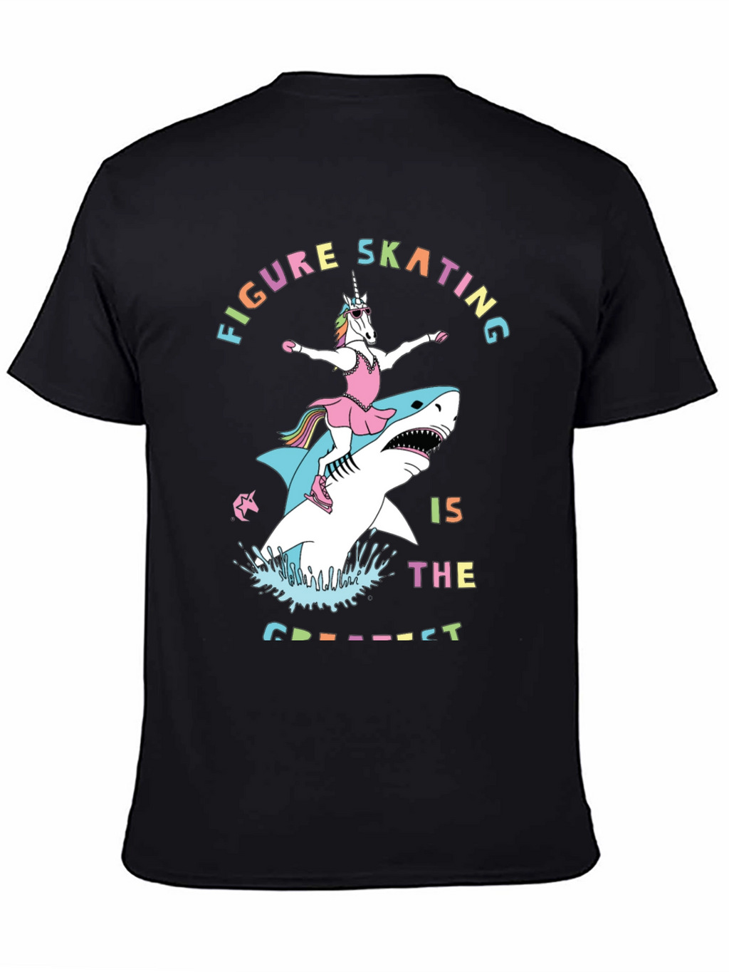 Unicorn Shark Figure Skating Graphic Tee