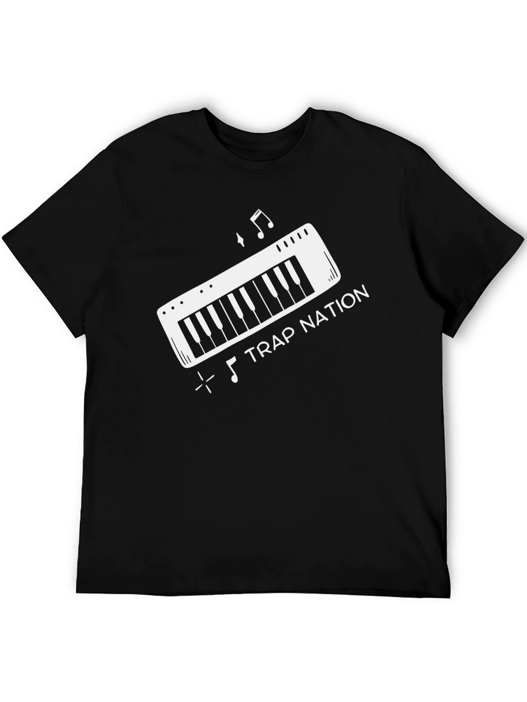 Trap Nation Music Keyboard Black Graphic Tee