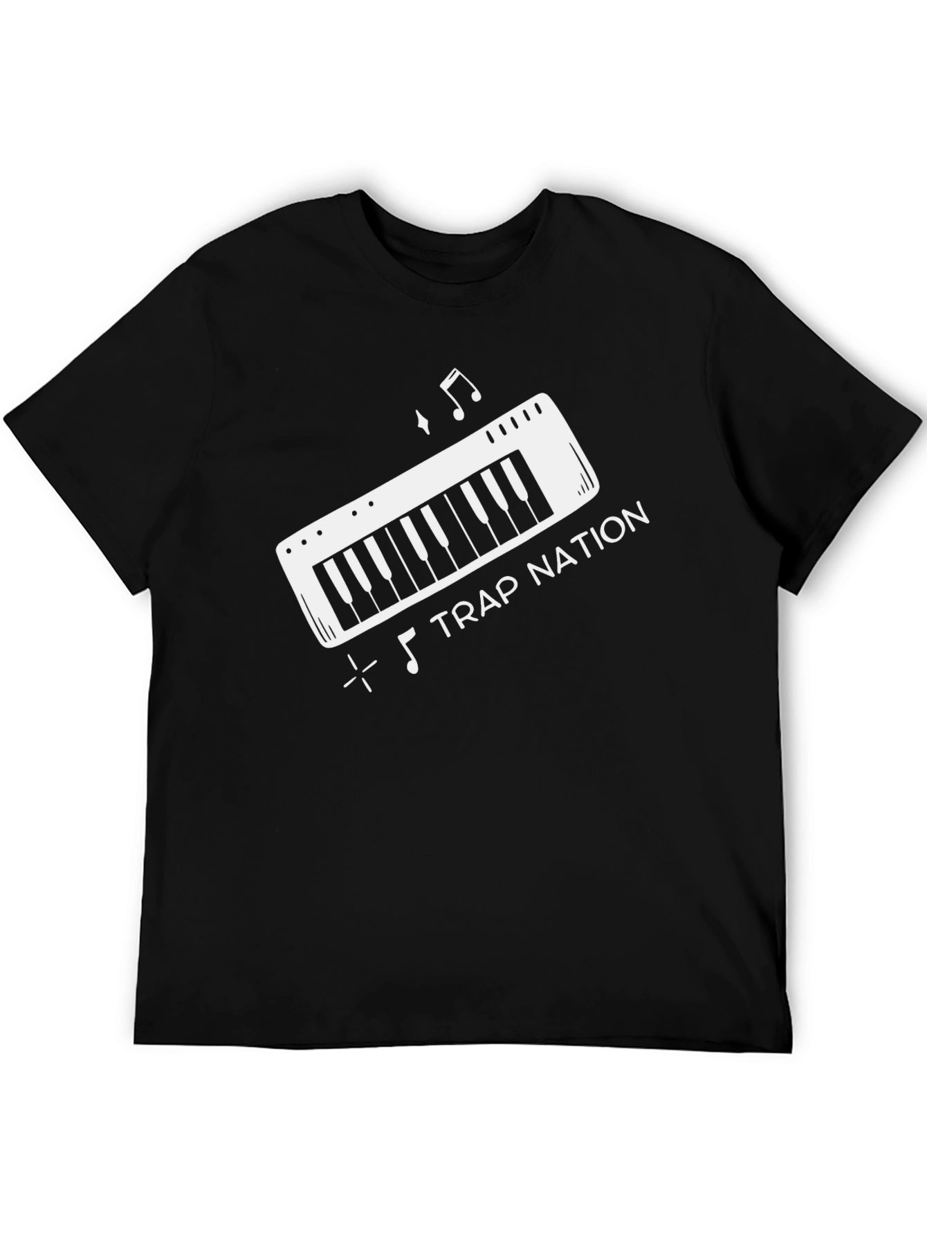 Trap Nation Music Keyboard Black Graphic Tee