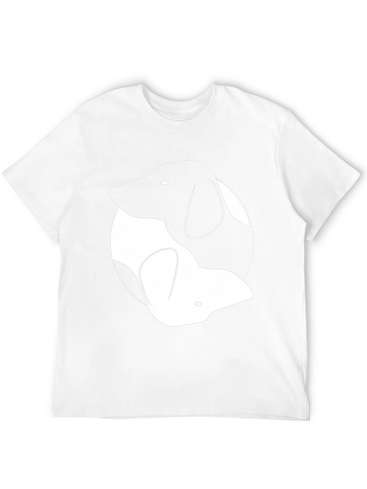 Yin Yang Dogs Graphic Tee - Classic Black Cotton T-Shirt