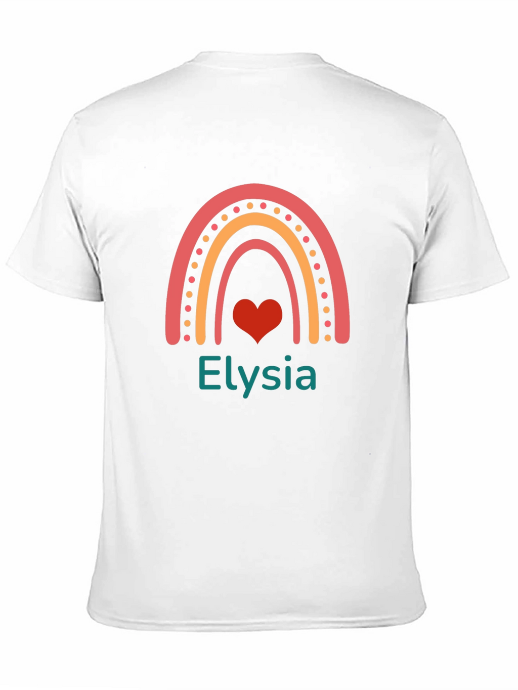 Elysia Rainbow Heart Personalized Black T-Shirt