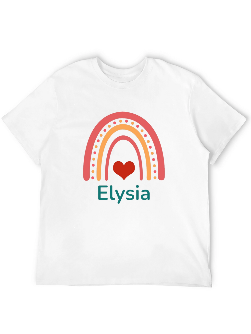 Elysia Rainbow Heart Personalized Black T-Shirt