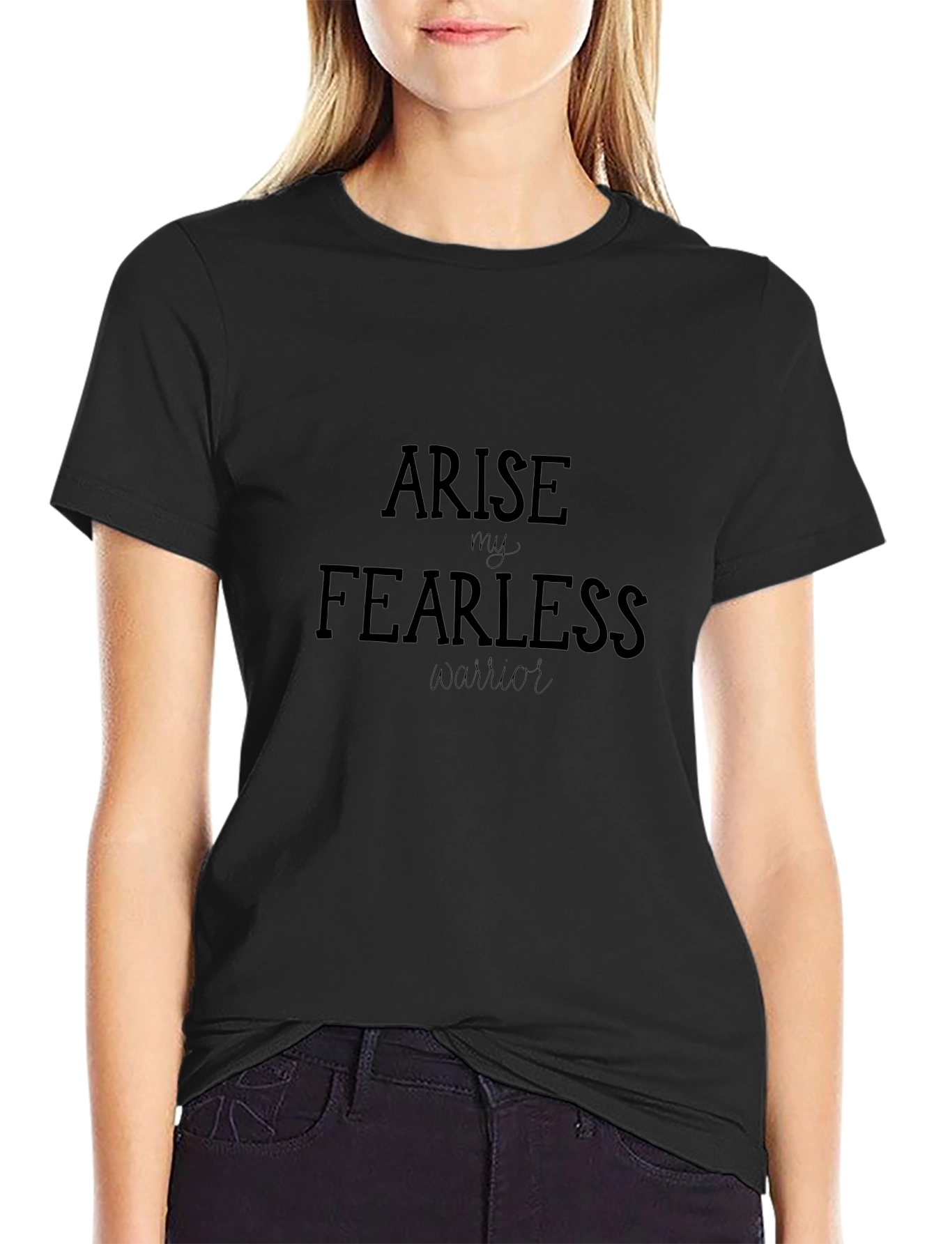 Arise Fearless Warrior Graphic Tee - Black