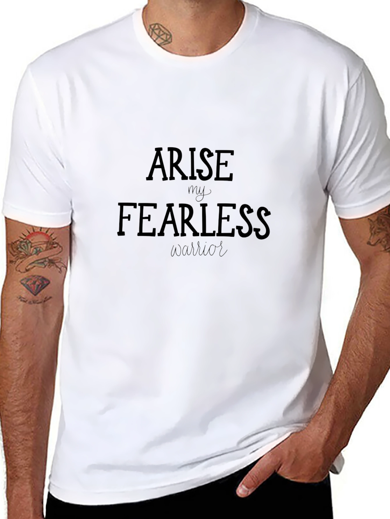 Arise Fearless Warrior Graphic Tee - Black