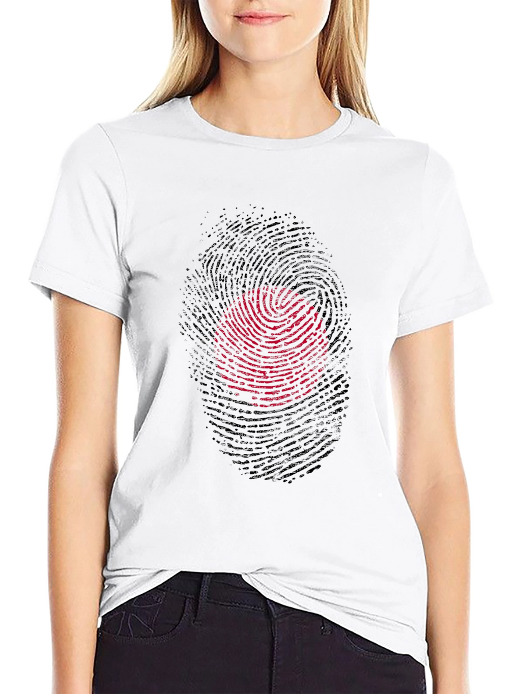 Fingerprint Circle Graphic Tee - Black