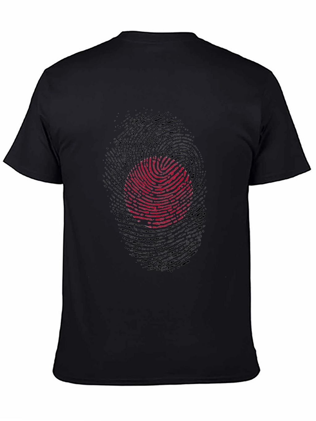 Fingerprint Circle Graphic Tee - Black