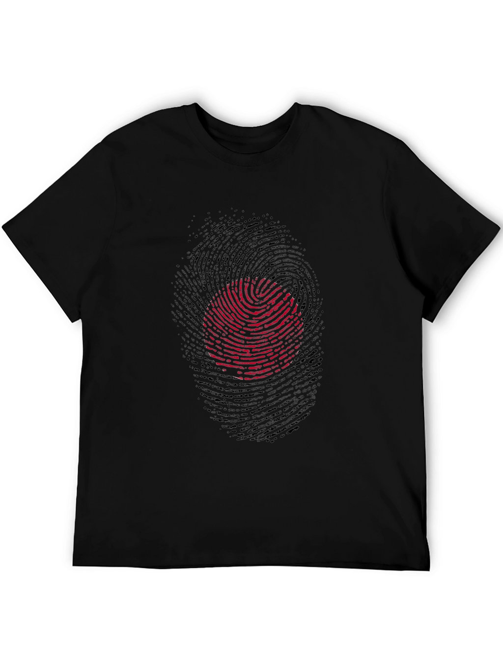 Fingerprint Circle Graphic Tee - Black