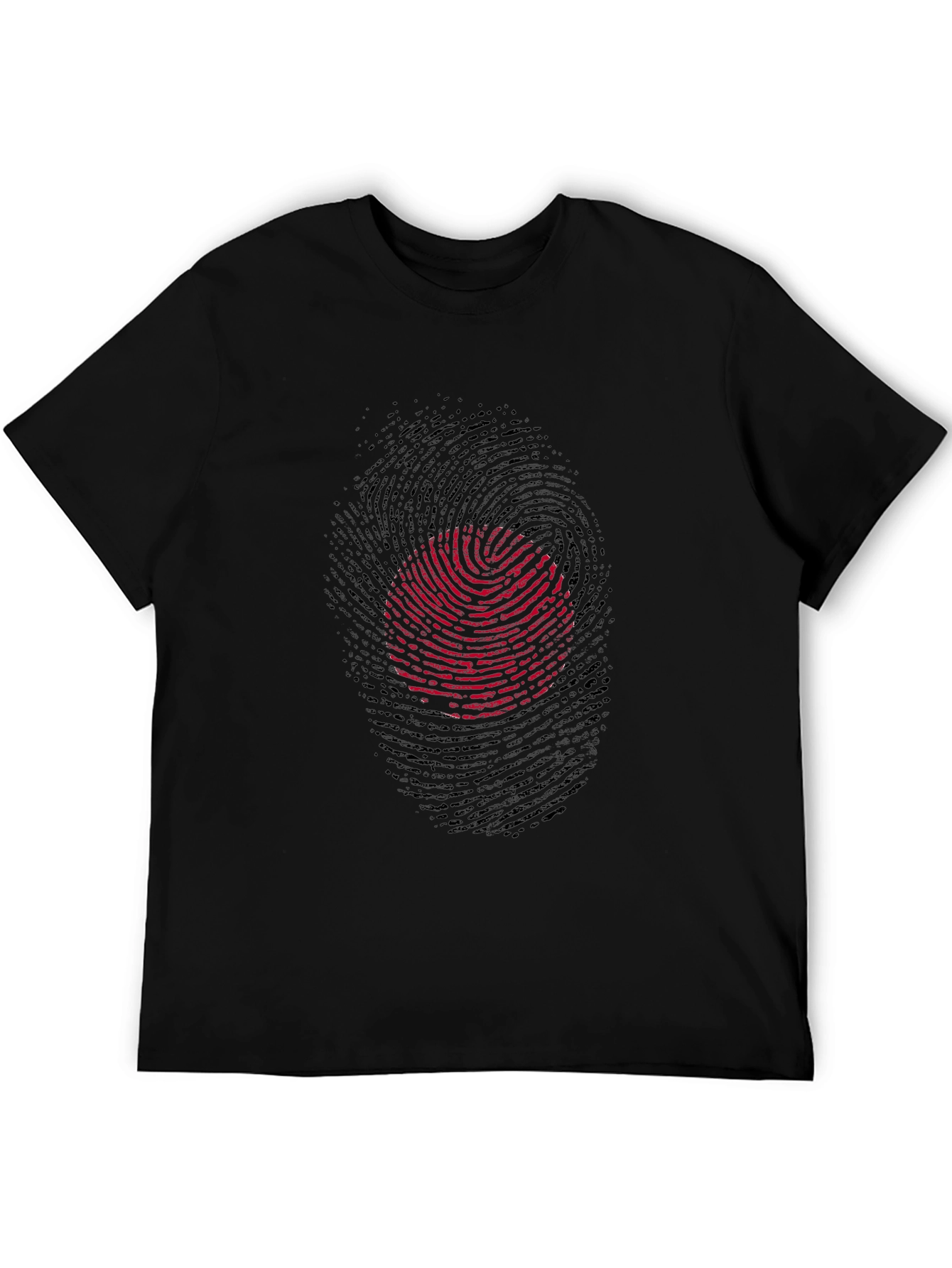 Fingerprint Circle Graphic Tee - Black