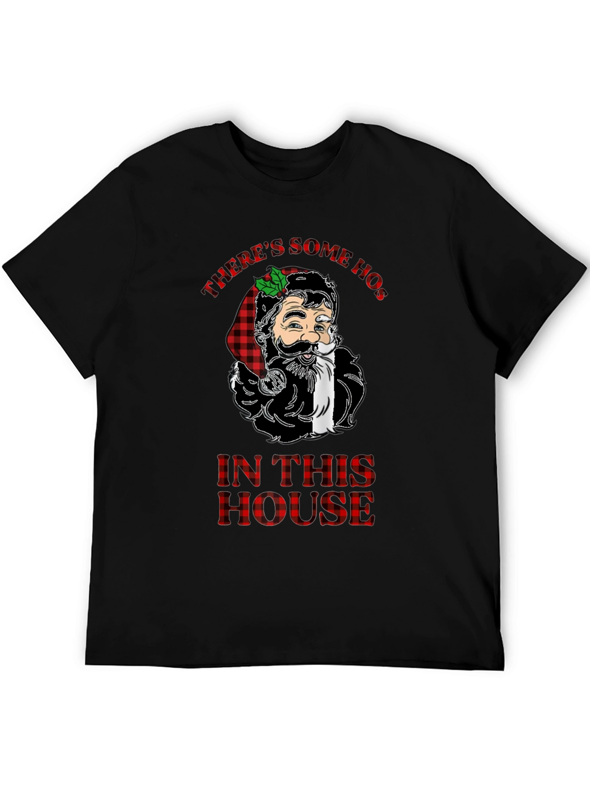 Theres Some Hos In This House Funny Christmas Santa T-Shirt