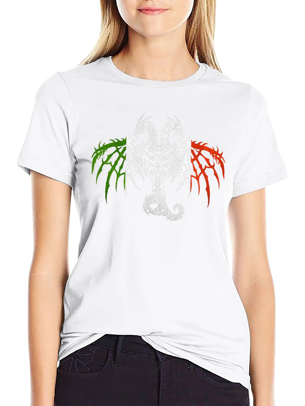 Two Headed Dragon Graphic Tee - Black