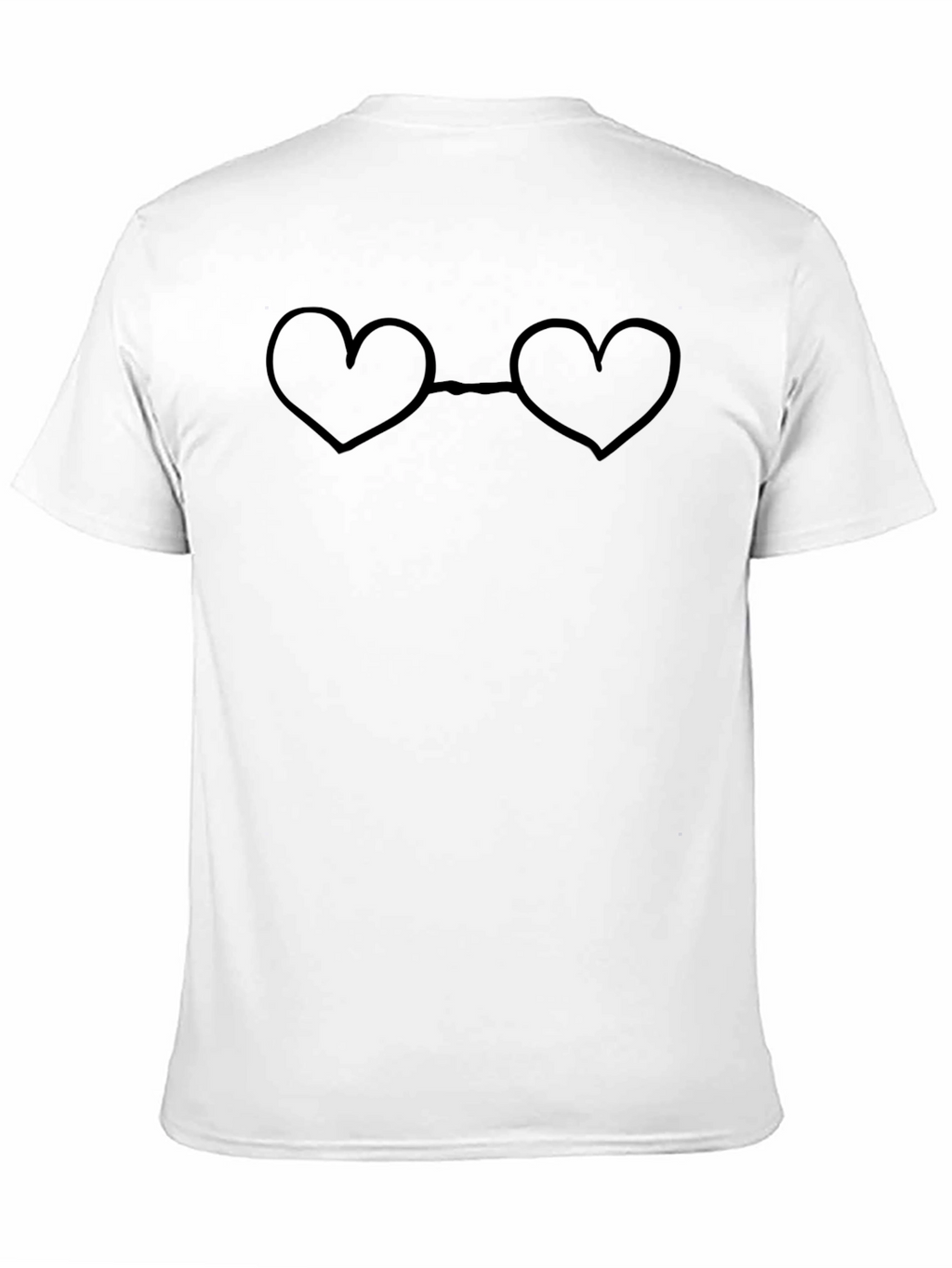Heart Glasses Graphic Tee - Casual Black T-Shirt