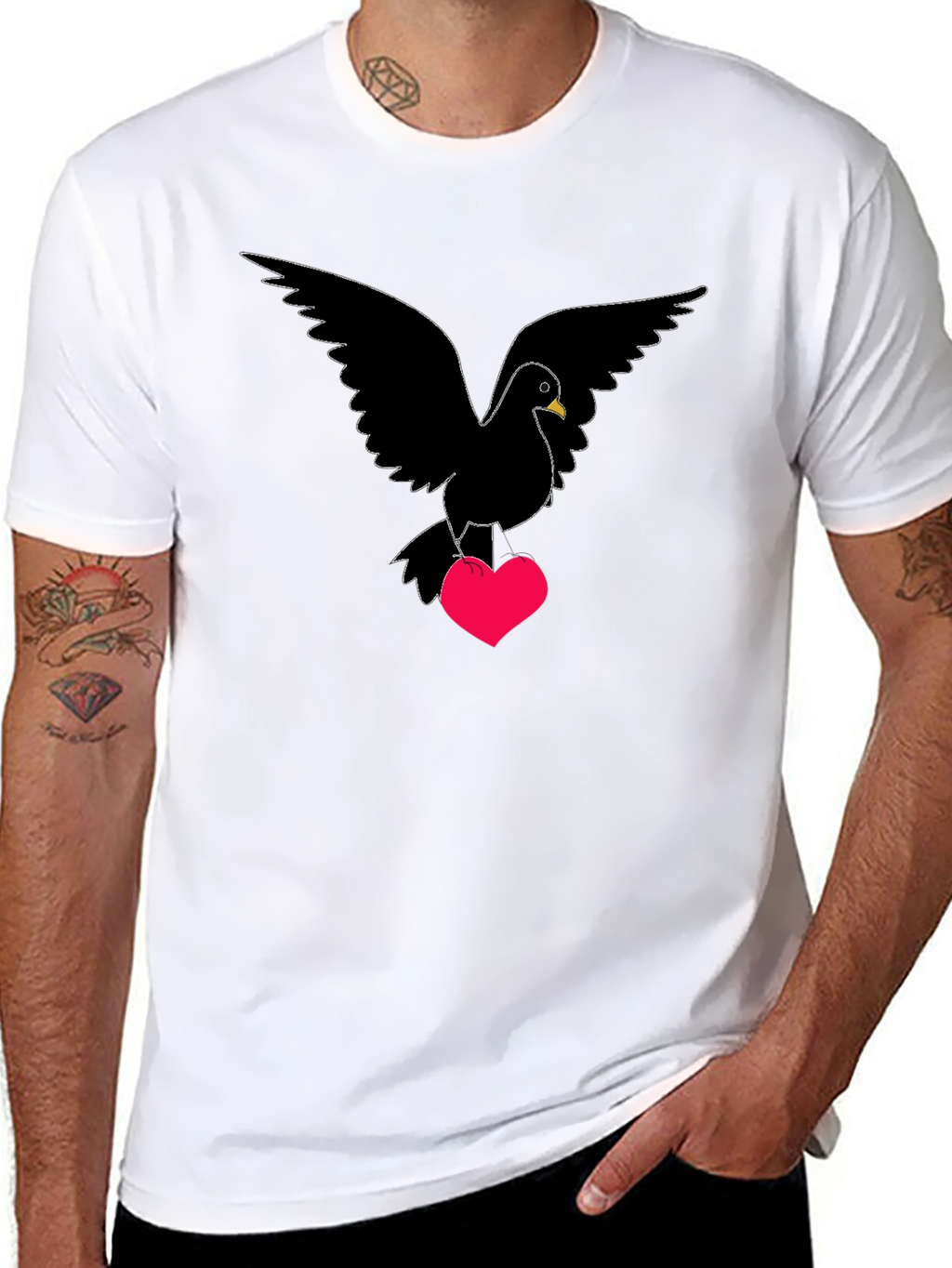Dove Heart T-Shirt - Love Bird Graphic Tee