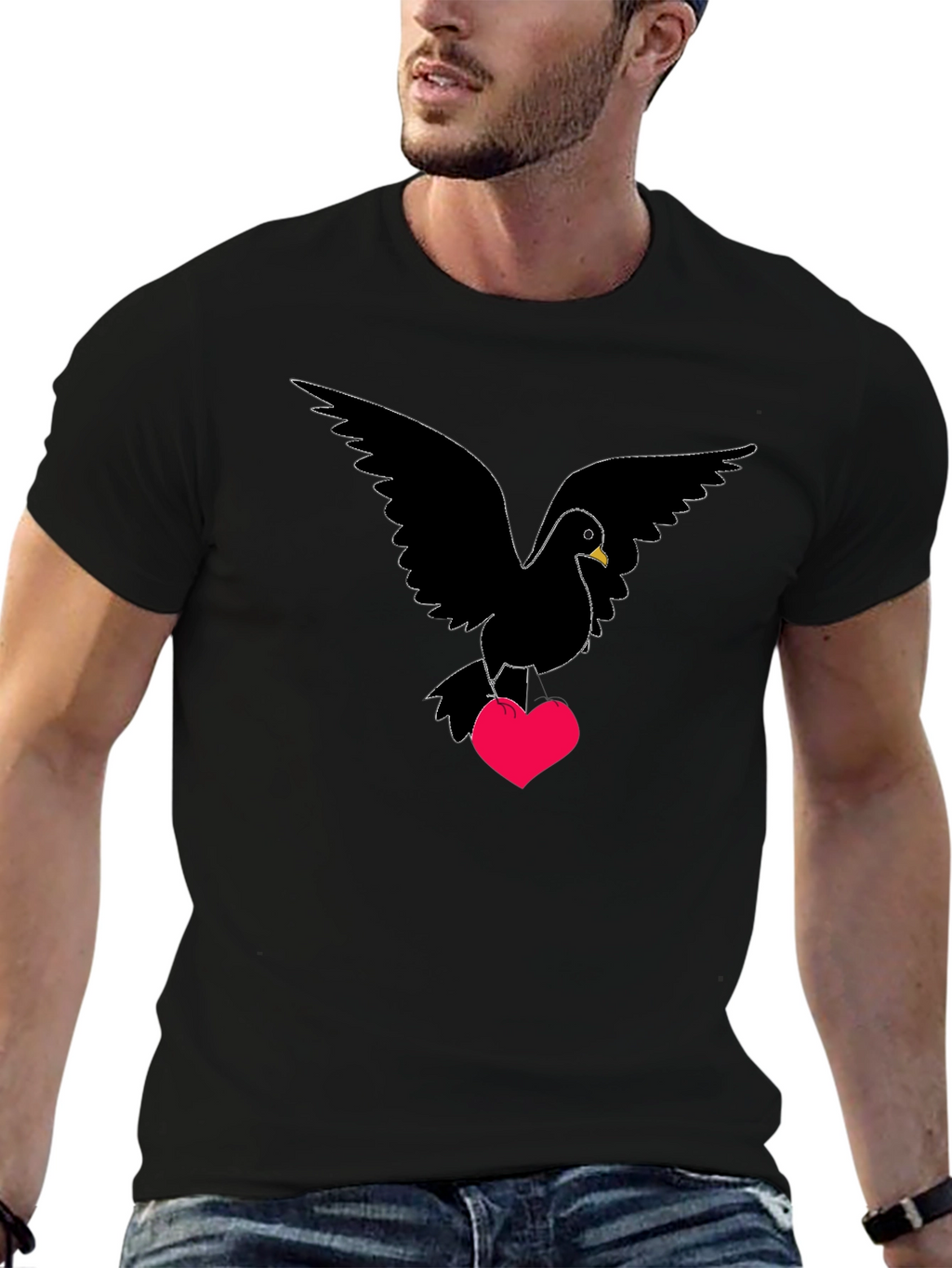 Dove Heart T-Shirt - Love Bird Graphic Tee