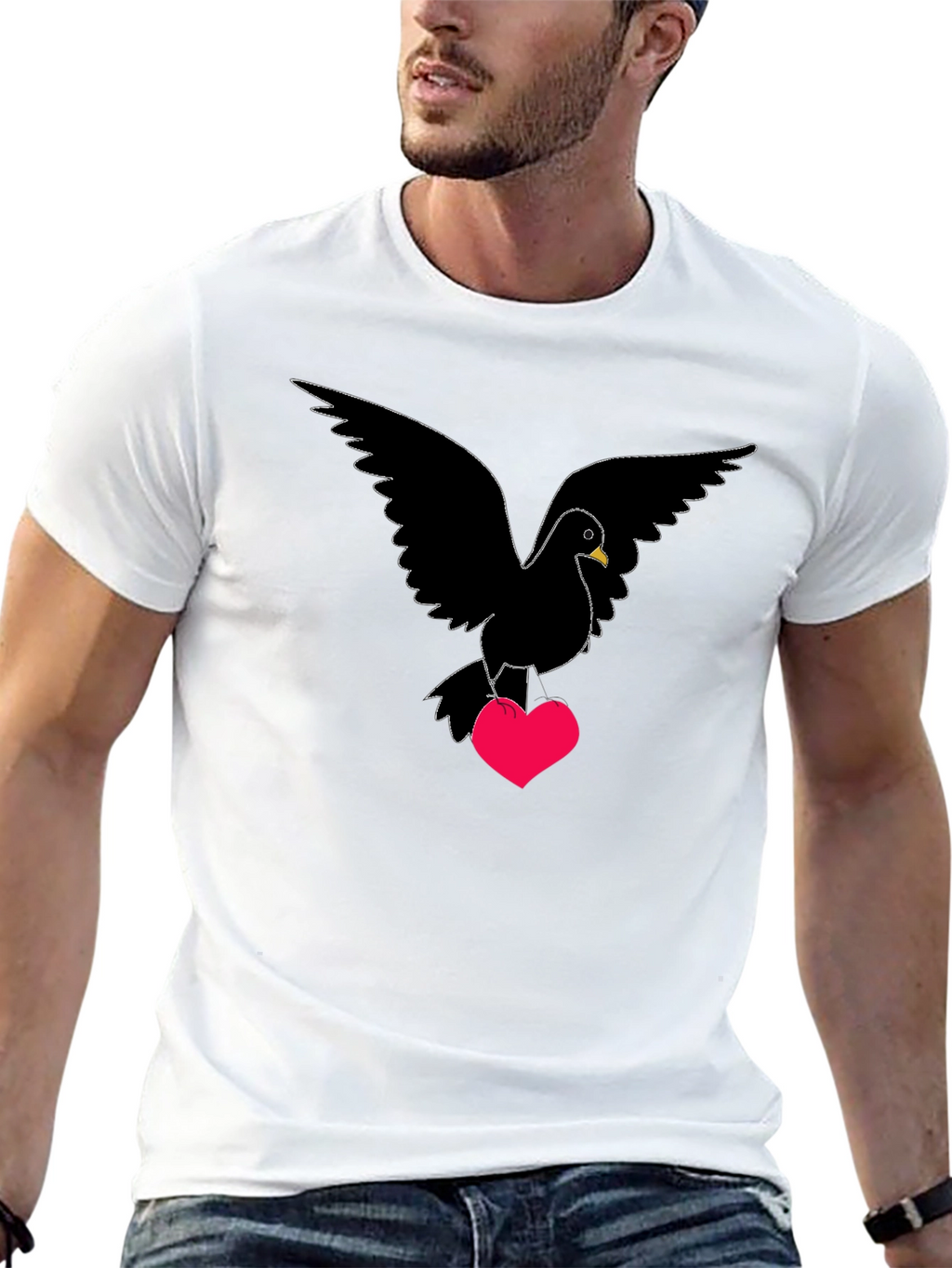 Dove Heart T-Shirt - Love Bird Graphic Tee