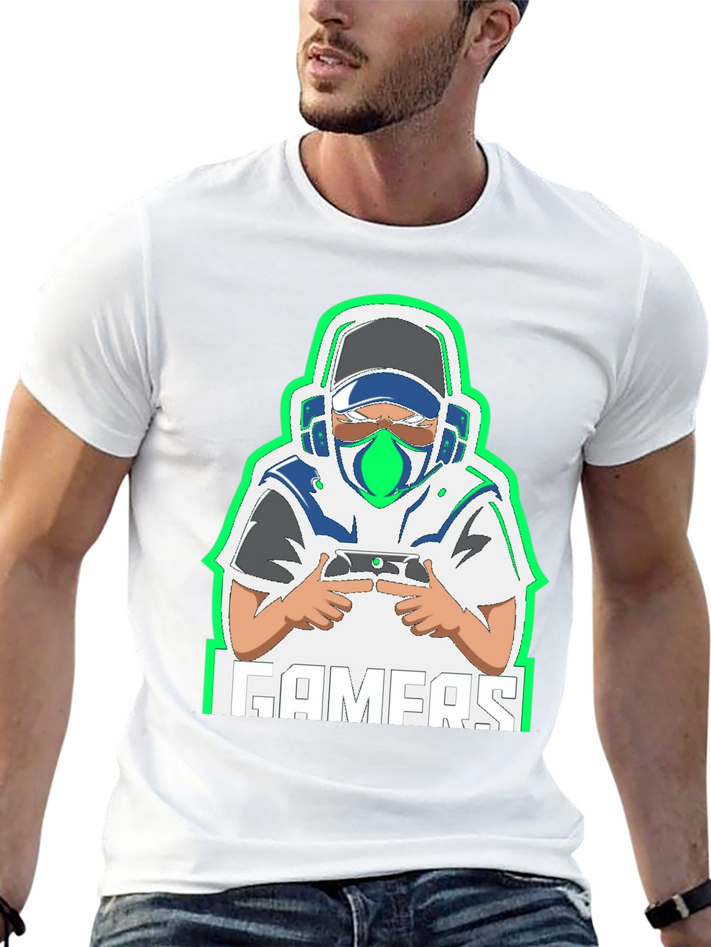 Gamer Graphic Tee - Black Cotton Blend