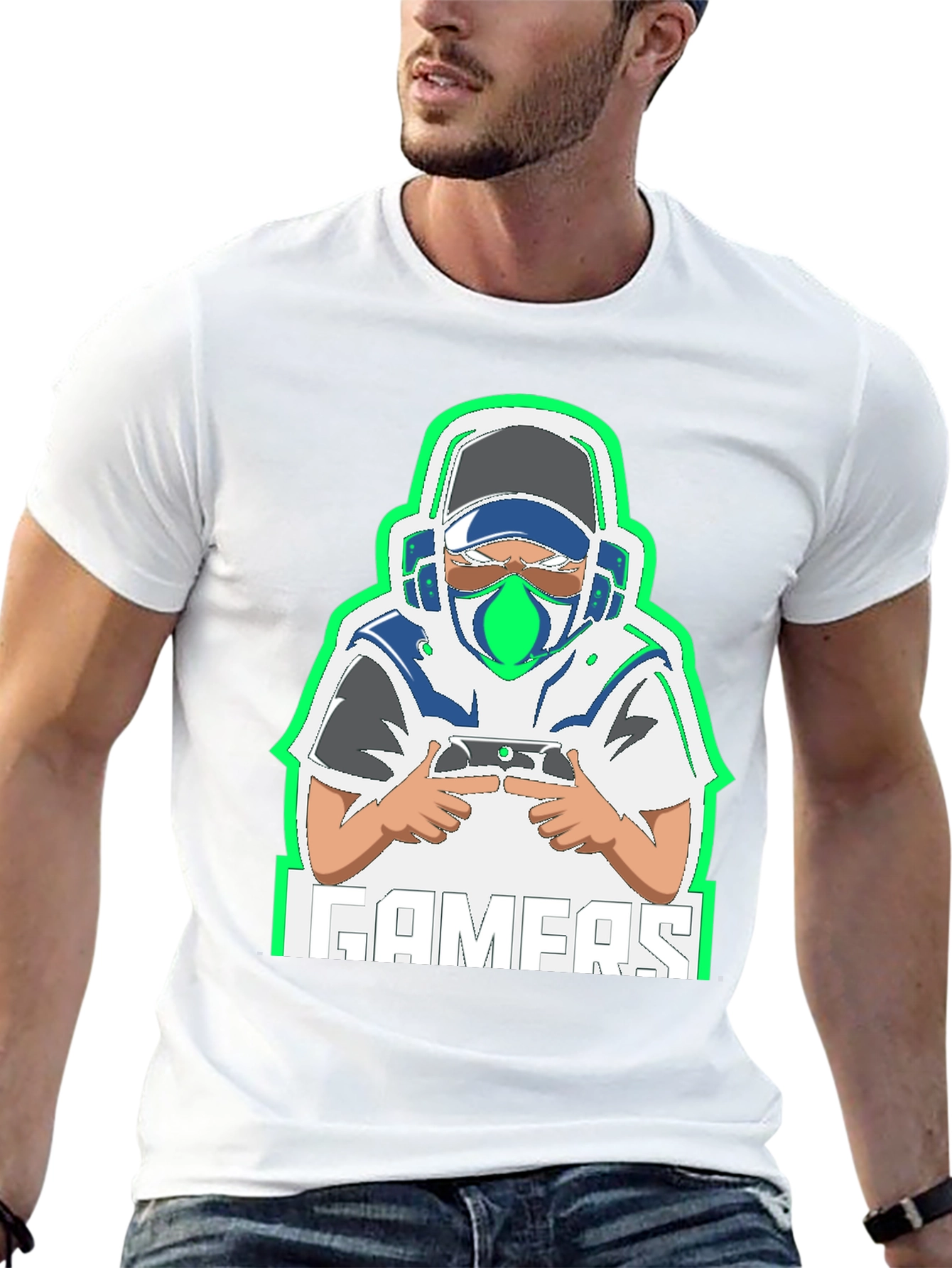 Gamer Graphic Tee - Black Cotton Blend