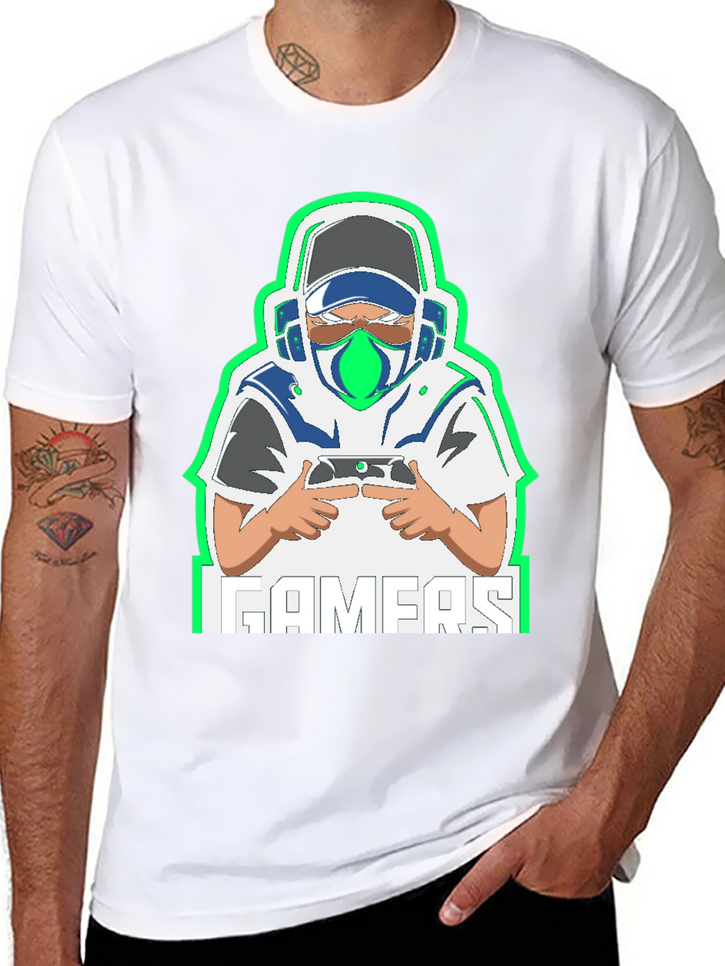 Gamer Graphic Tee - Black Cotton Blend