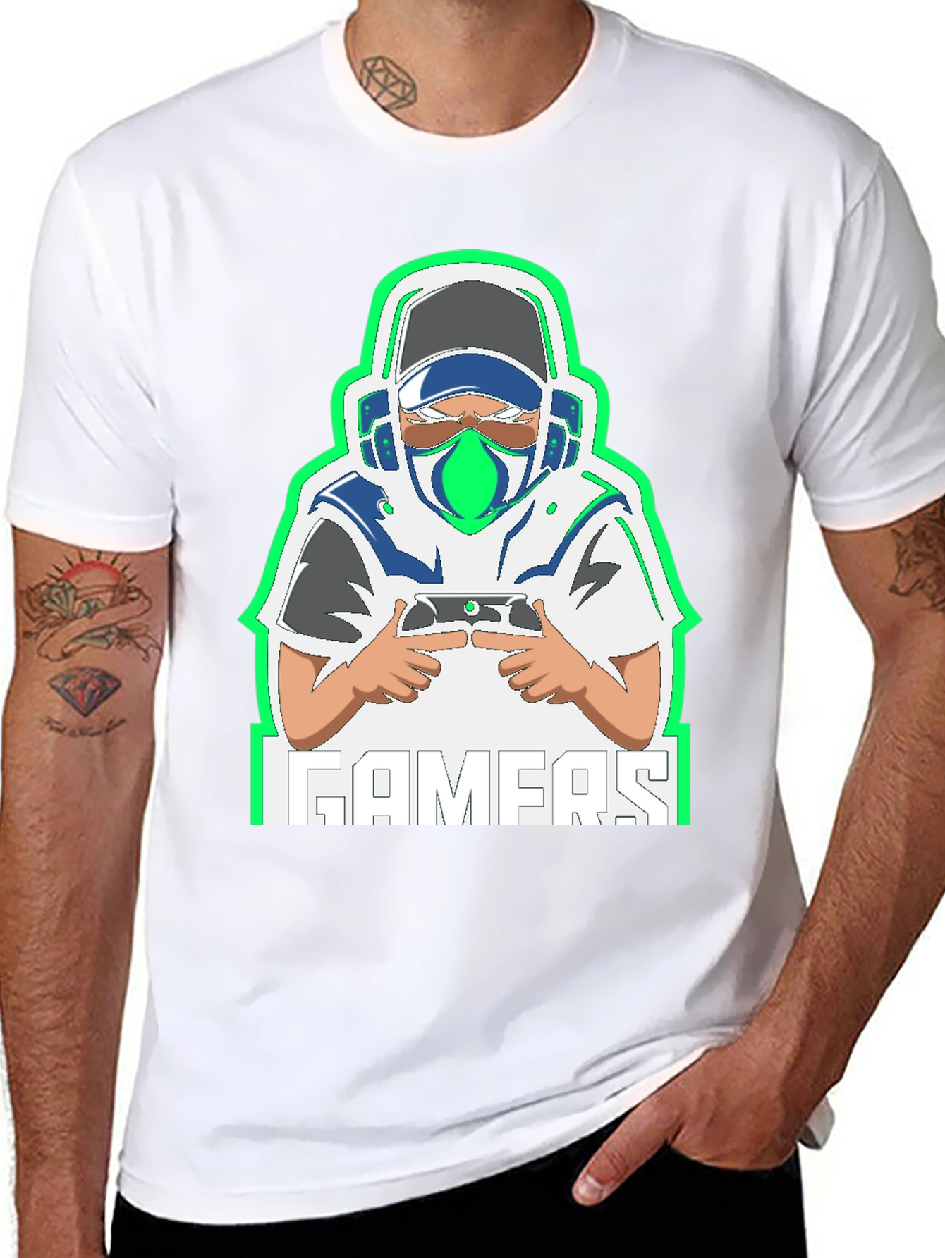Gamer Graphic Tee - Black Cotton Blend