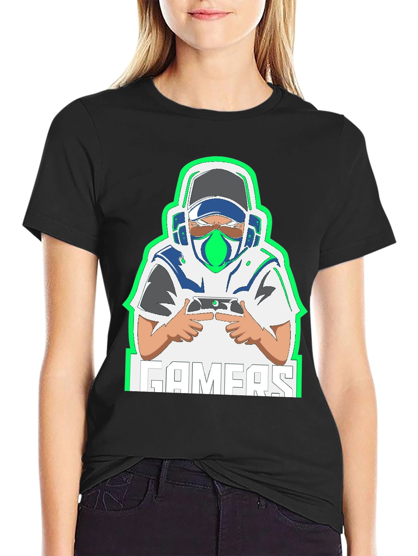 Gamer Graphic Tee - Black Cotton Blend