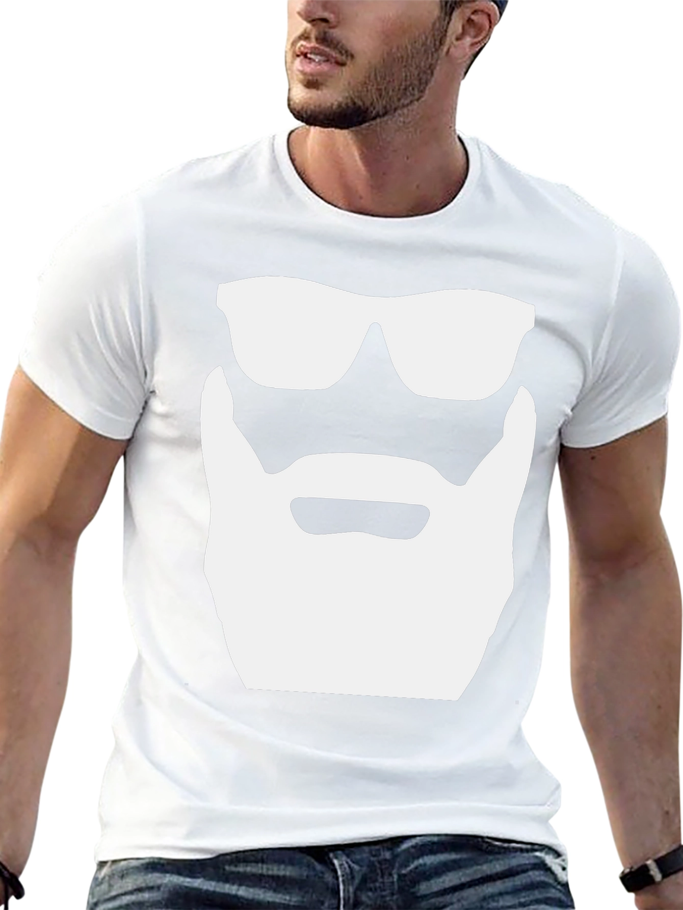Cool Beard & Shades Graphic Tee - Classic Black T-Shirt