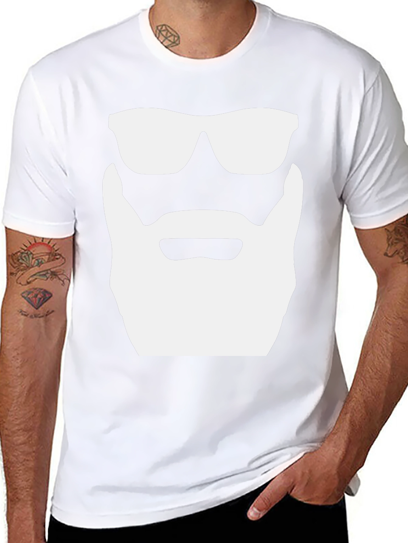 Cool Beard & Shades Graphic Tee - Classic Black T-Shirt