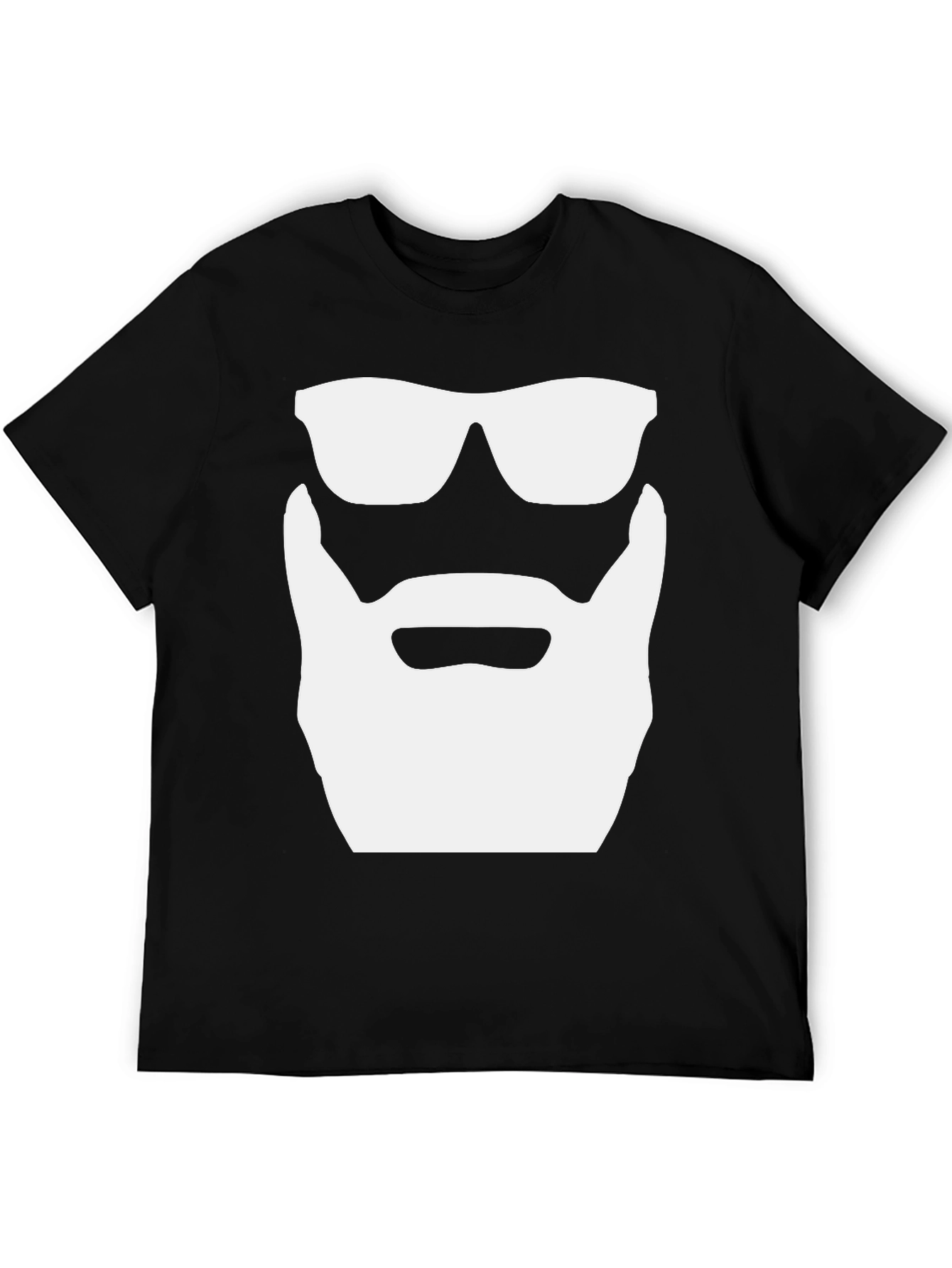 Cool Beard & Shades Graphic Tee - Classic Black T-Shirt