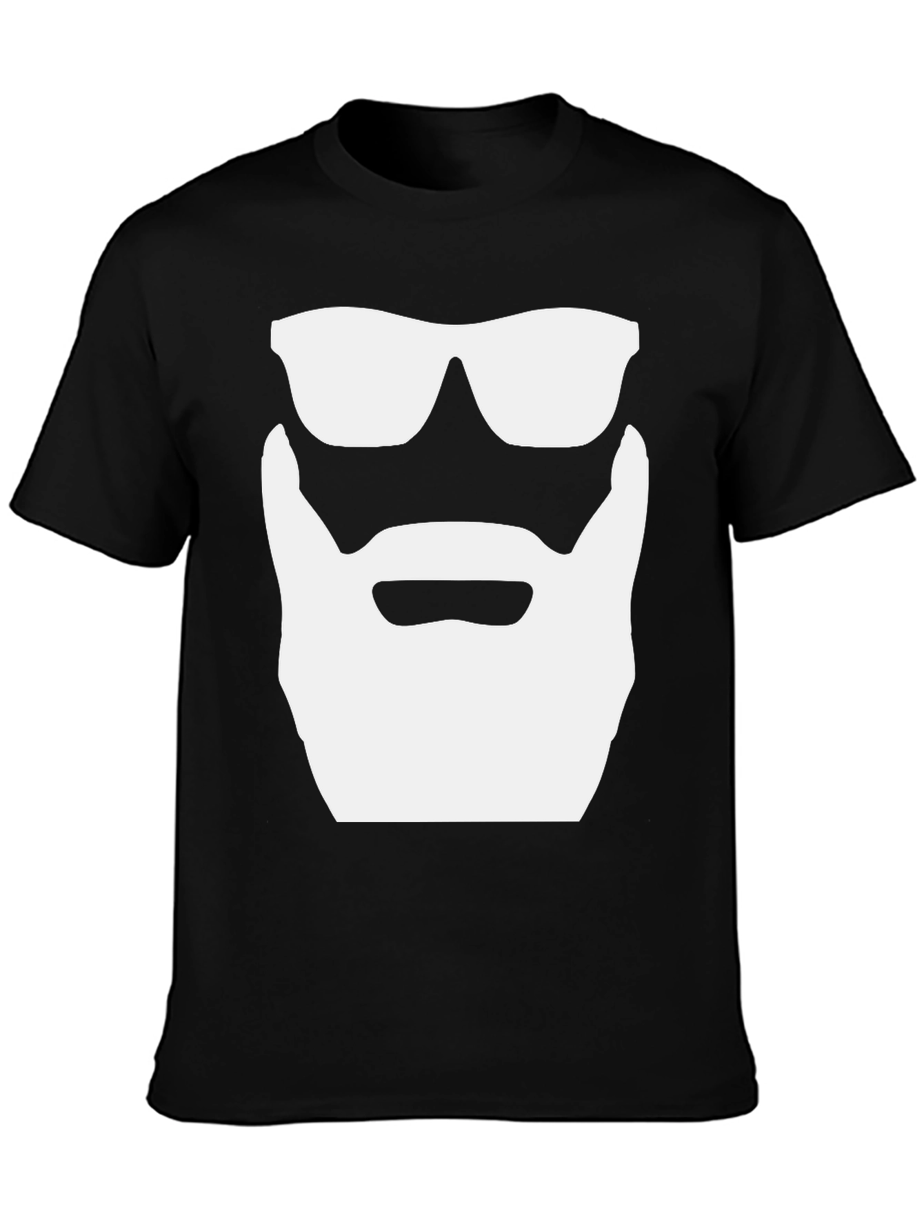 Cool Beard & Shades Graphic Tee - Classic Black T-Shirt