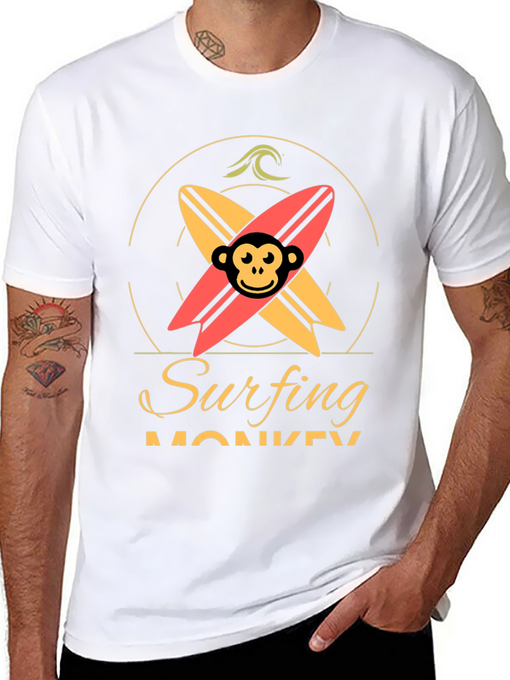 Surfing Monkey Graphic Tee