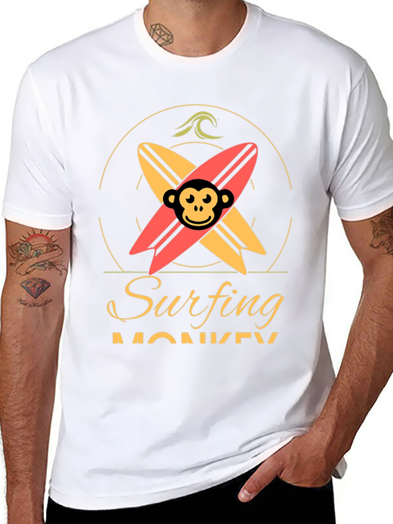Surfing Monkey Graphic Tee