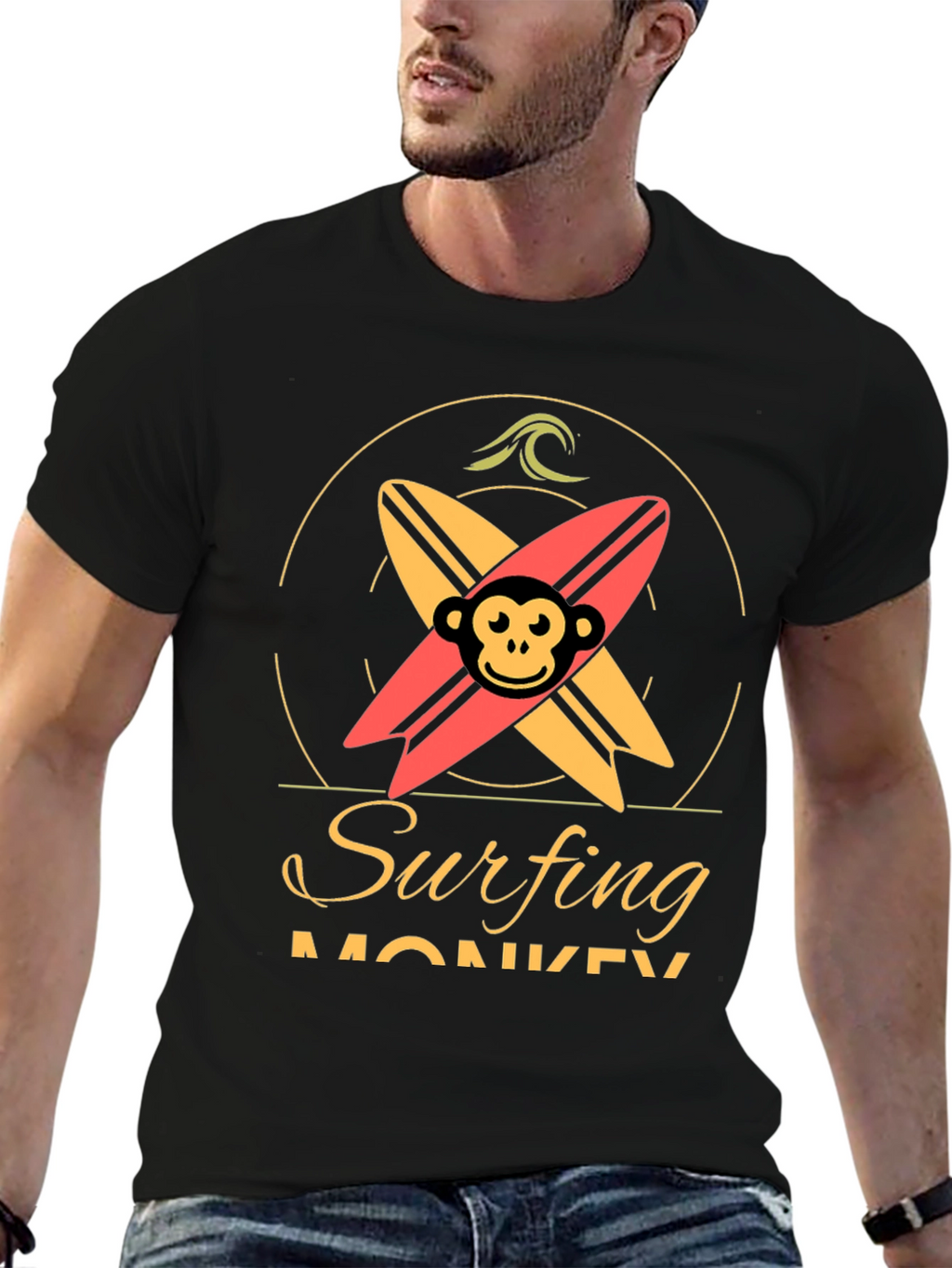 Surfing Monkey Graphic Tee