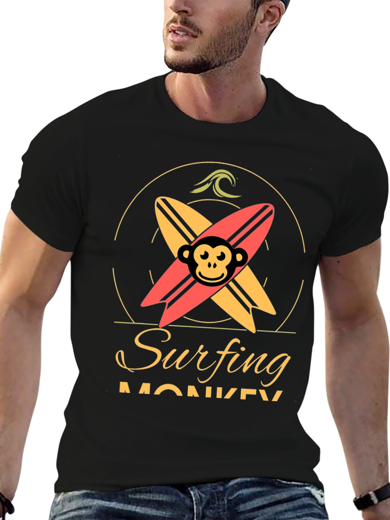 Surfing Monkey Graphic Tee