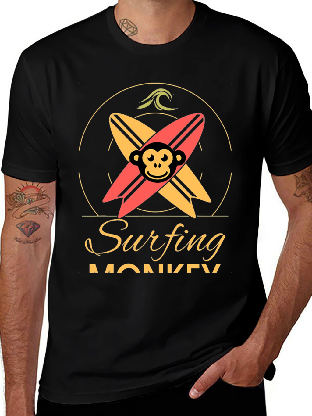 Surfing Monkey Graphic Tee