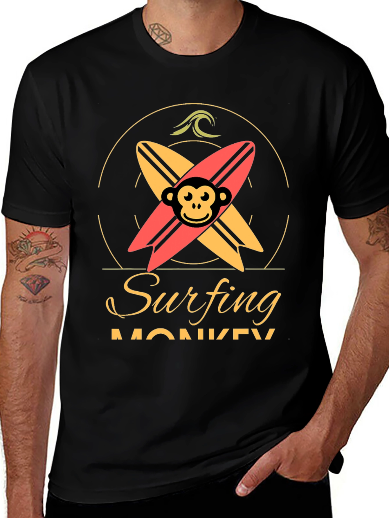 Surfing Monkey Graphic Tee